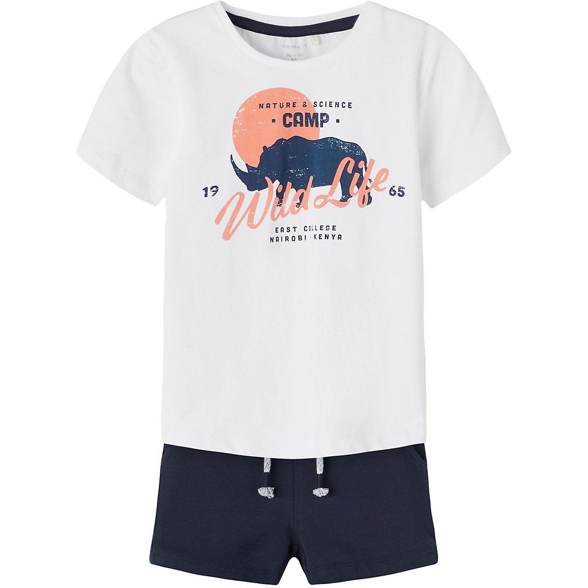 Kinder Kids (Gr. 92 - 146) Name It T-Shirt Set T-Shirt + Shorts NMMZACO für Jungen, Organic