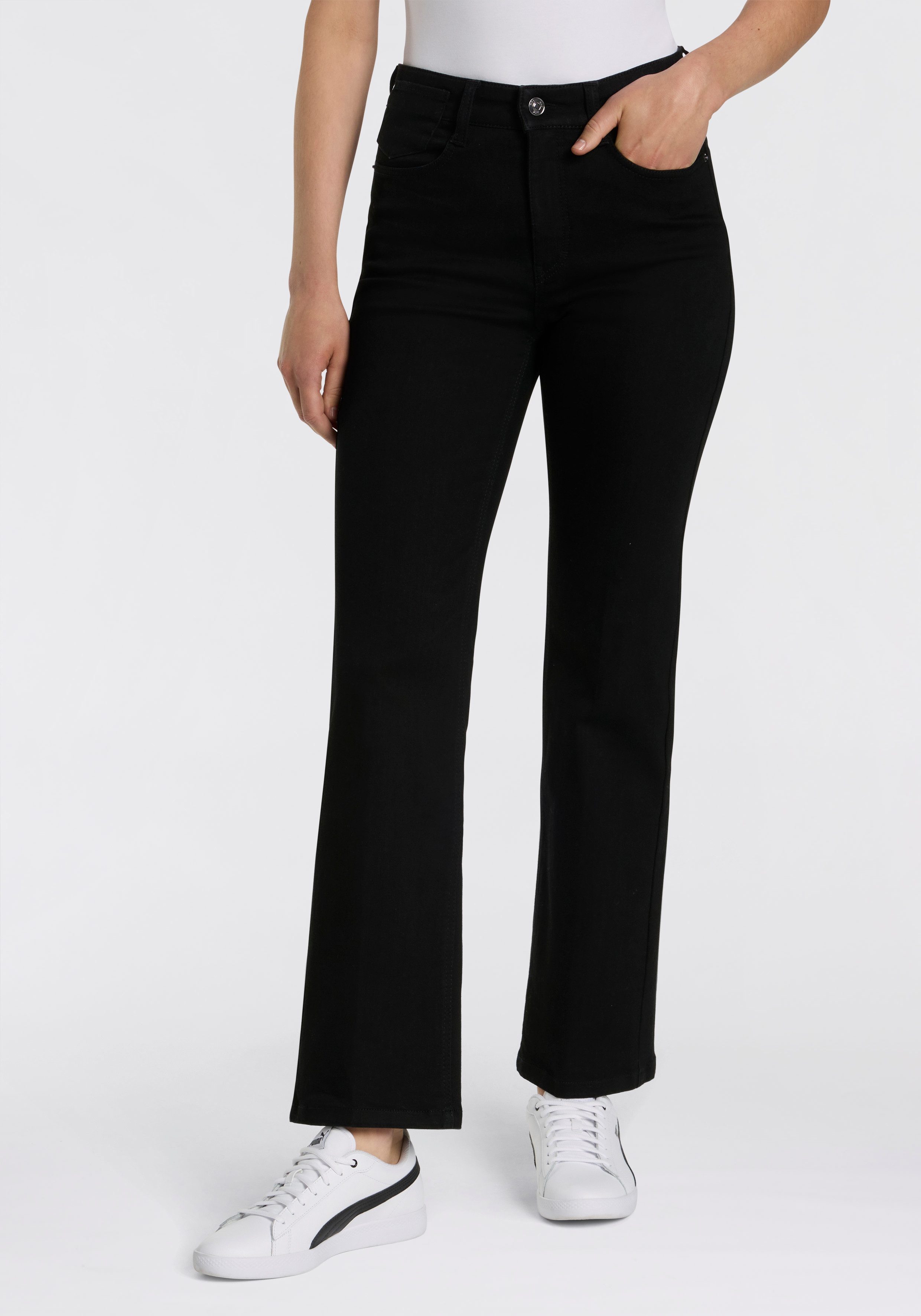 MAC Bootcut-Jeans LAURA Figurformende Denim-Qualität