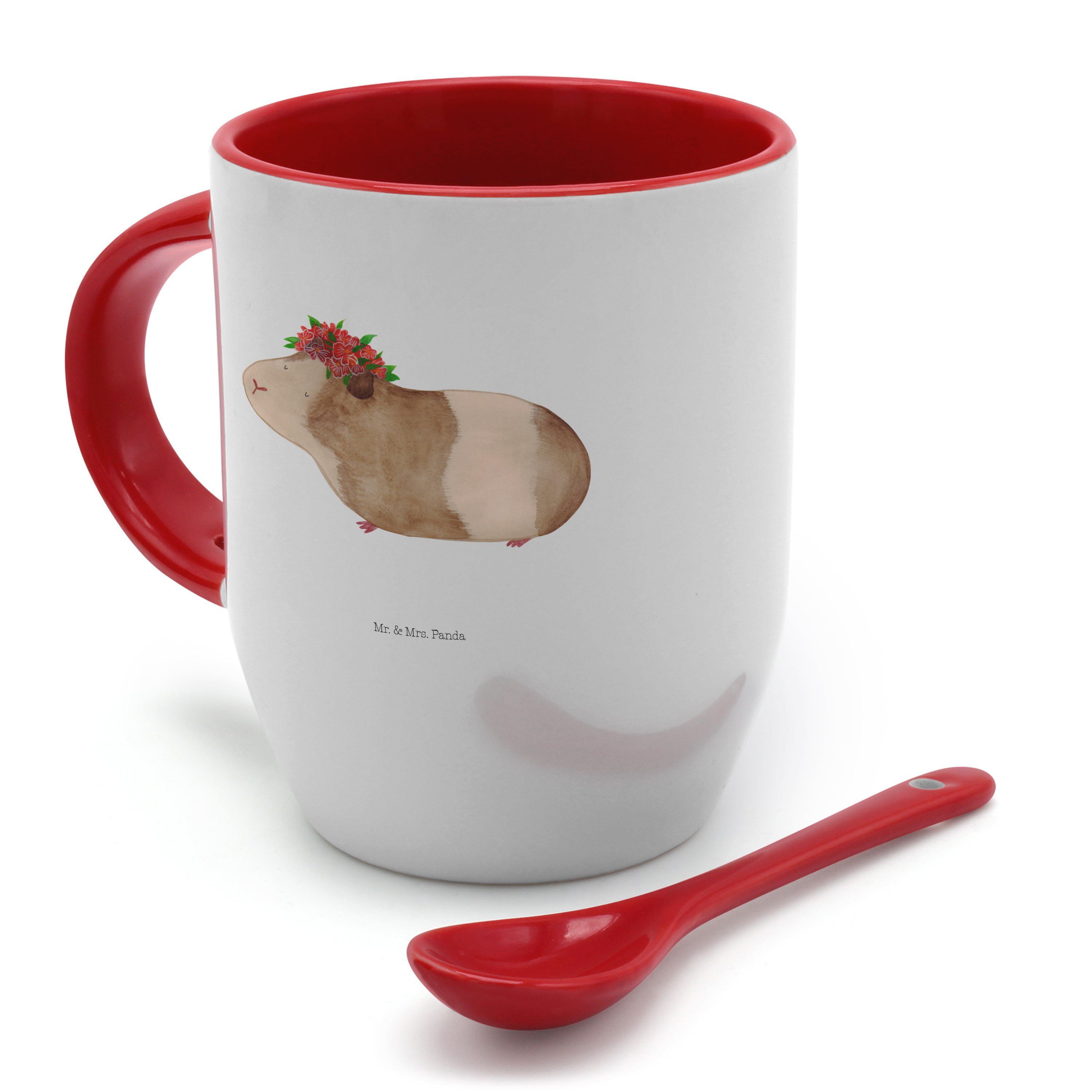 Keramik Tasse Weiß Panda - - Tiermotive, & Mr. Mrs. Meerschweinchen Sprüche, Geschenk, weise lustige