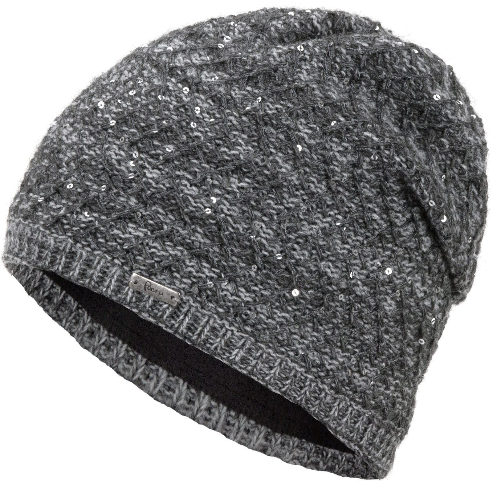 Faera Strickmütze Wintermütze Damen Mütze Beanie Haube gefüttert Strickmütze Damenmütze