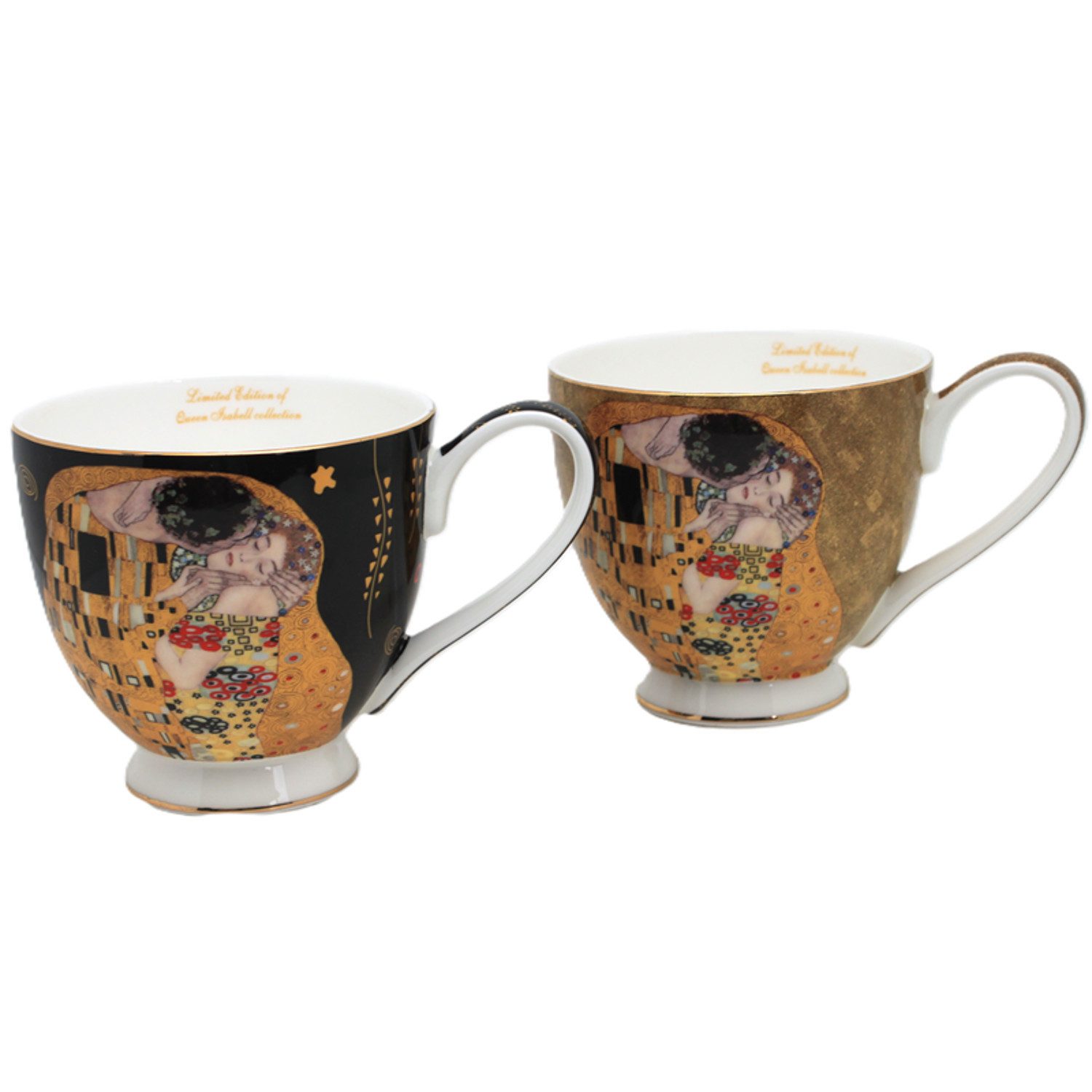 Queen Isabell Becher Gustav Klimt Der Kuss Becher 2 Stück, Porzellan