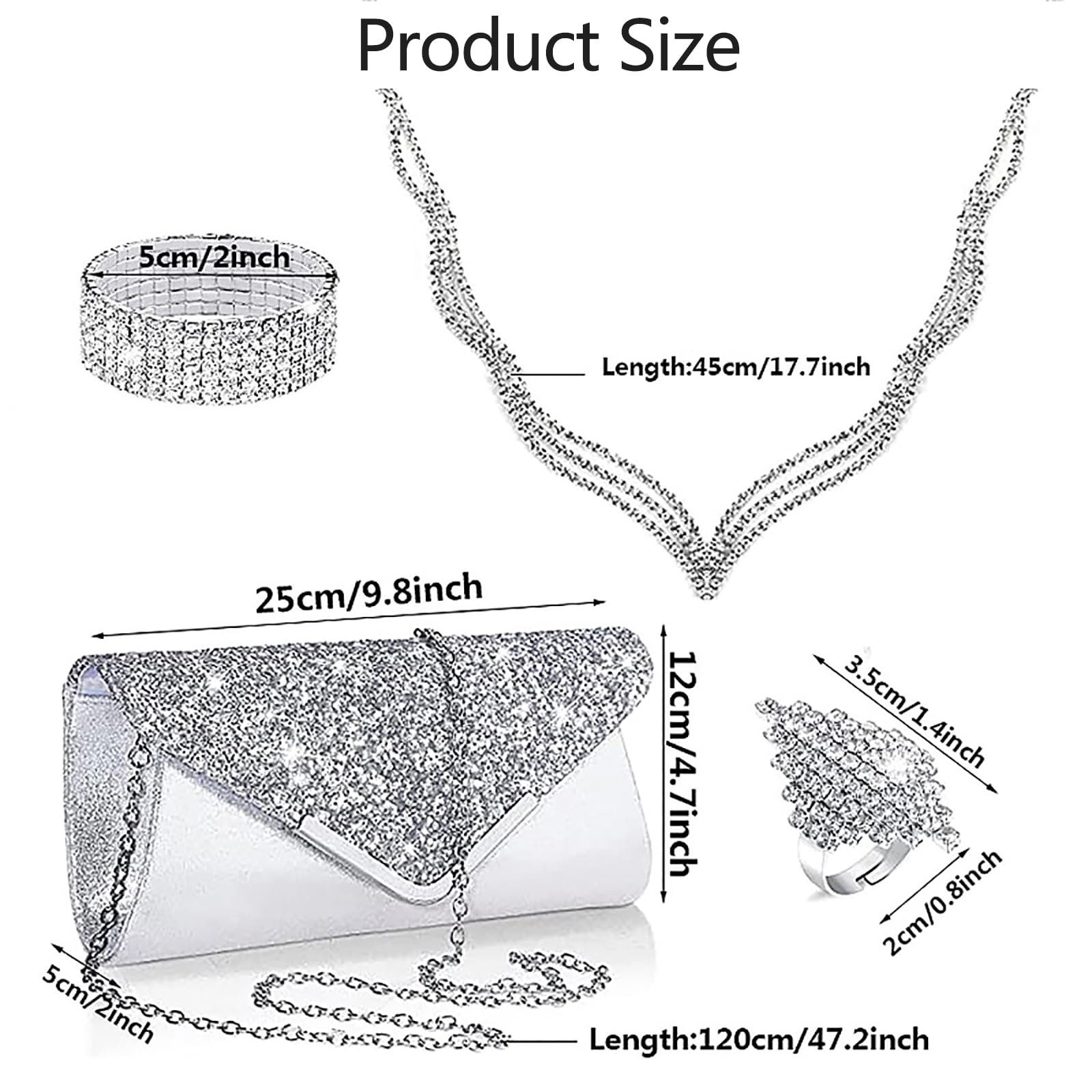 Cachito Schmuckset Frauen Abendtasche Schmuckset, Hochzeitsfeier Schmuckset, Schmuckset: Armband, Ring, Abendtasche, Halskette