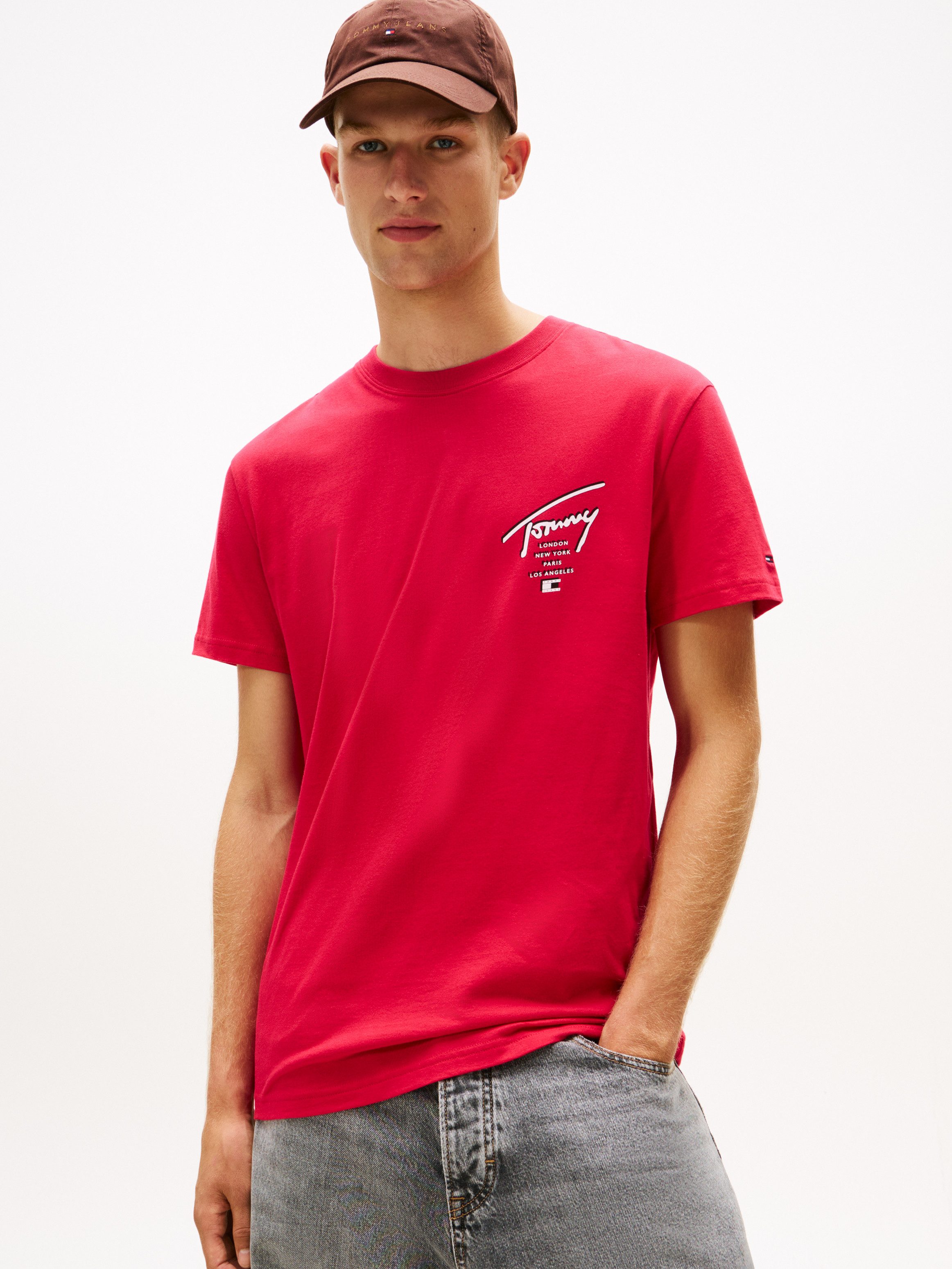 Tommy Jeans T-Shirt TJM SIGN CITY TEE EXT Rundhals, regular fit, großer Rüc günstig online kaufen