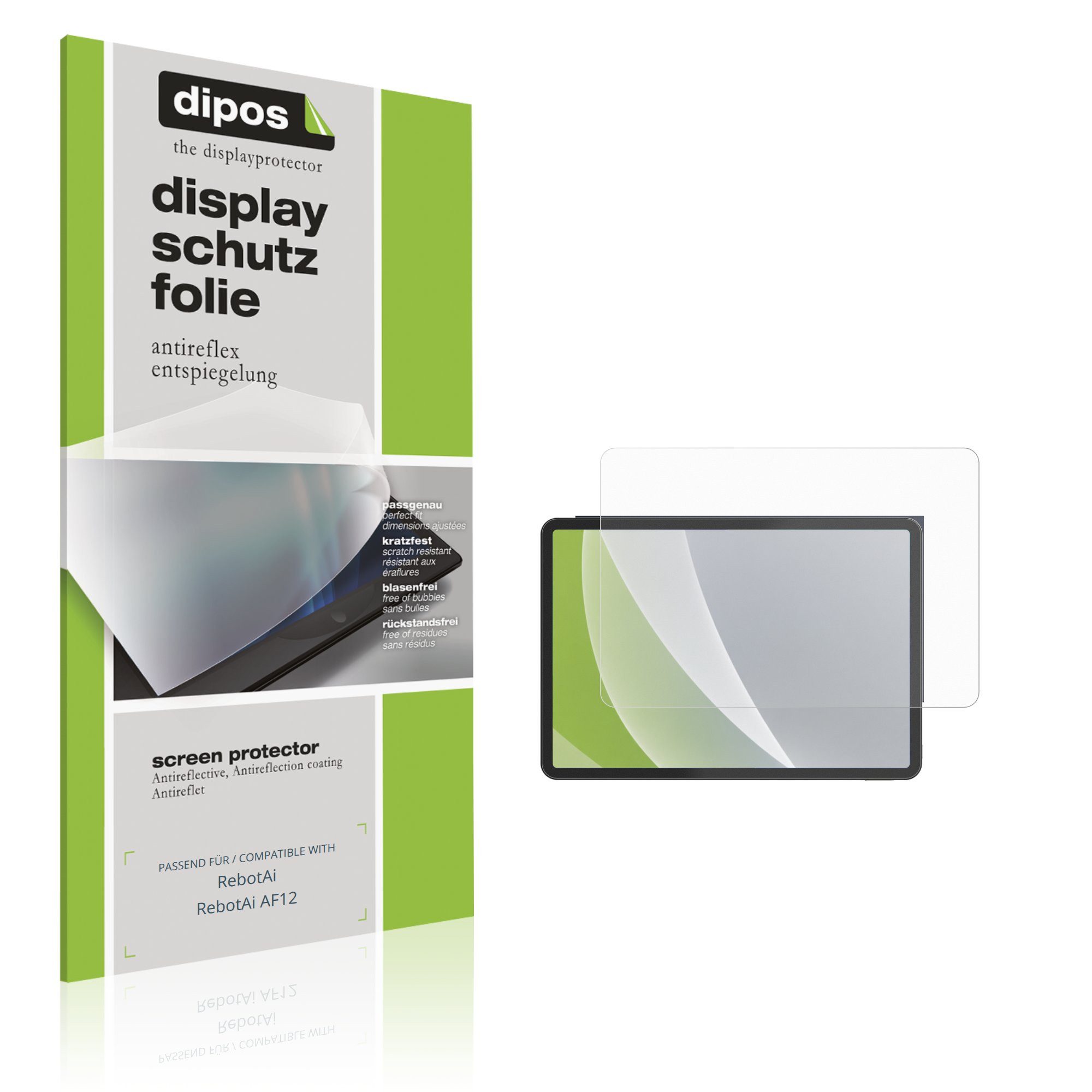 dipos Displayschutzfolie Schutzfolie für RebotAi RebotAi AF12, 2 Stück, Displayschutz Schutz Folie Made in Germany