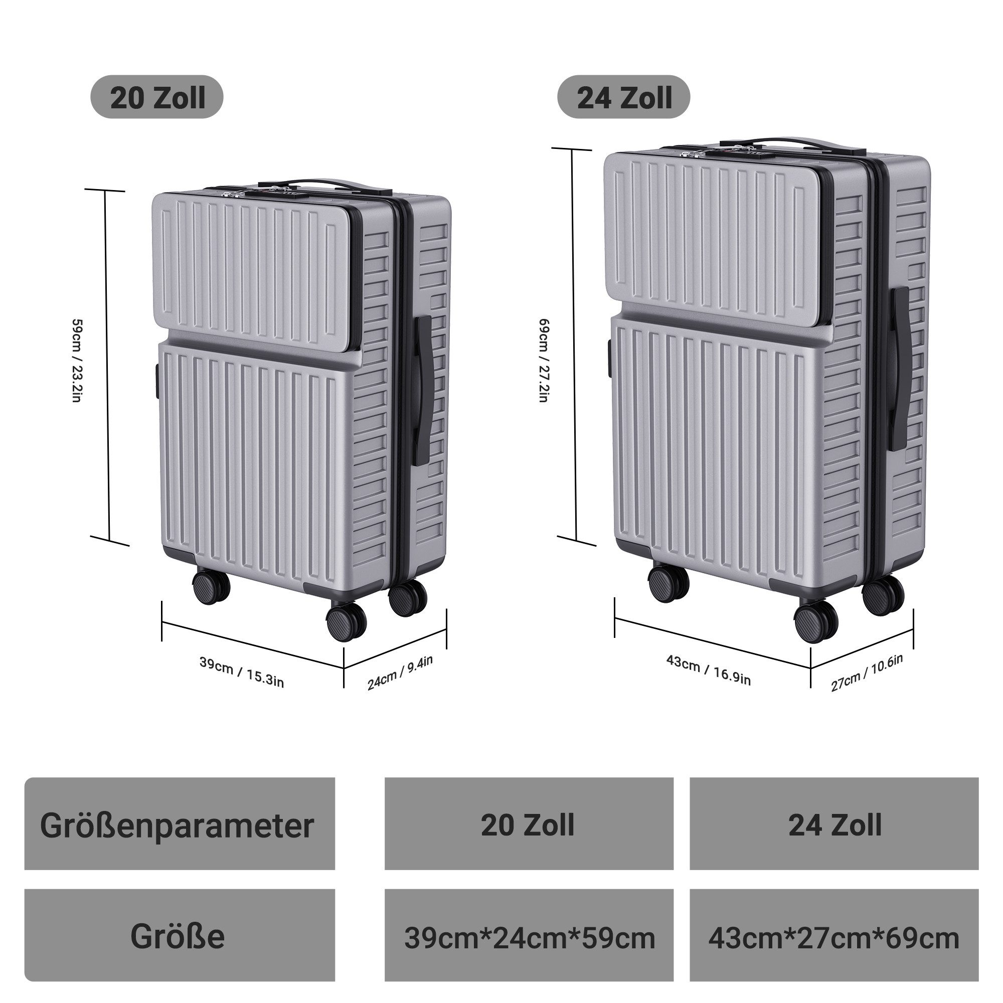 FUROKOY Trolleyset Kofferset Hartschalenkofferset Reisekoffer Set, günstig online kaufen
