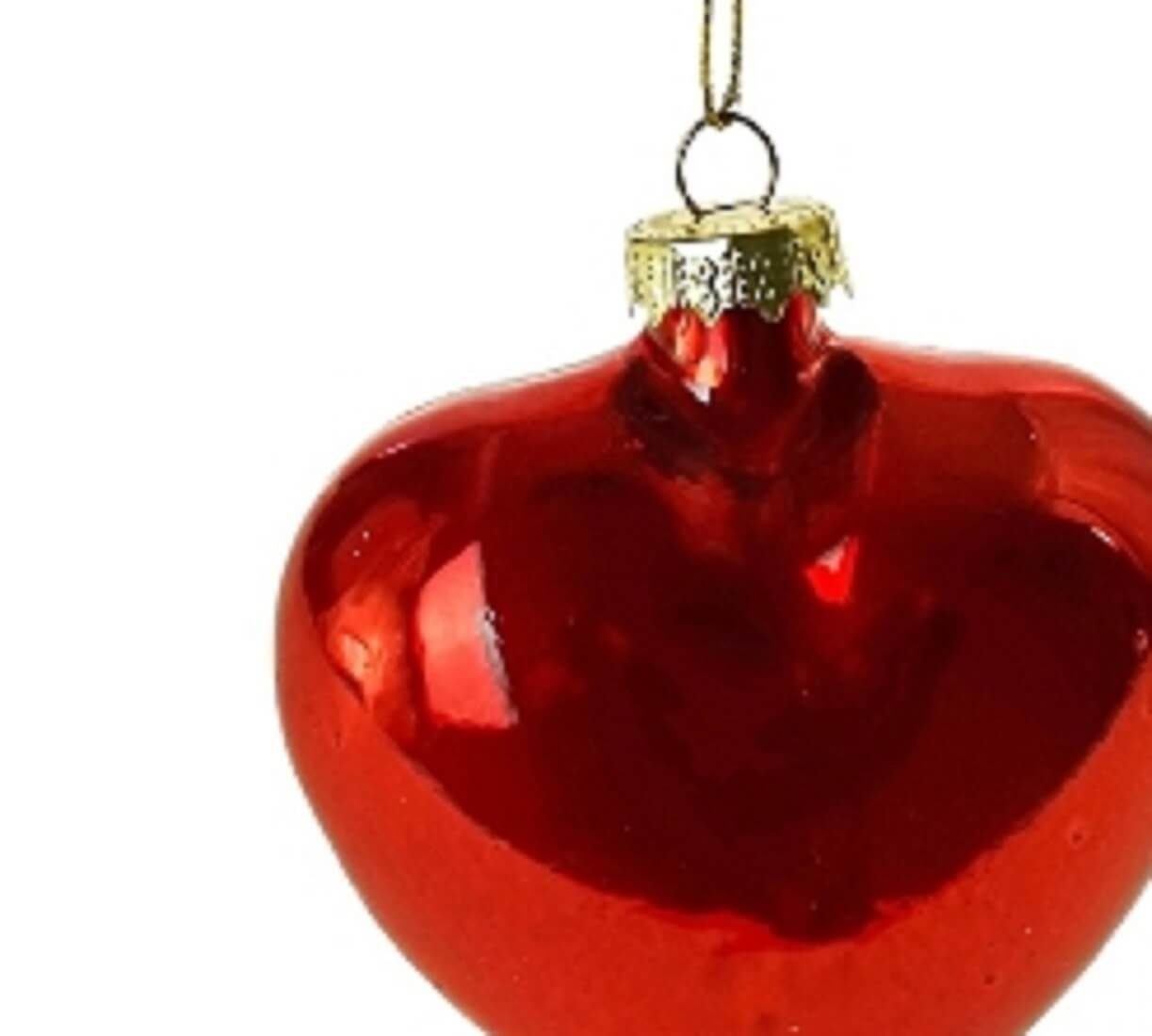 Anhänger) (1 rot Christbaum Anhänger Weihnachten Voß Valentinstag Schmuck Werner Baum Herz Glas Kugel Kugelvase