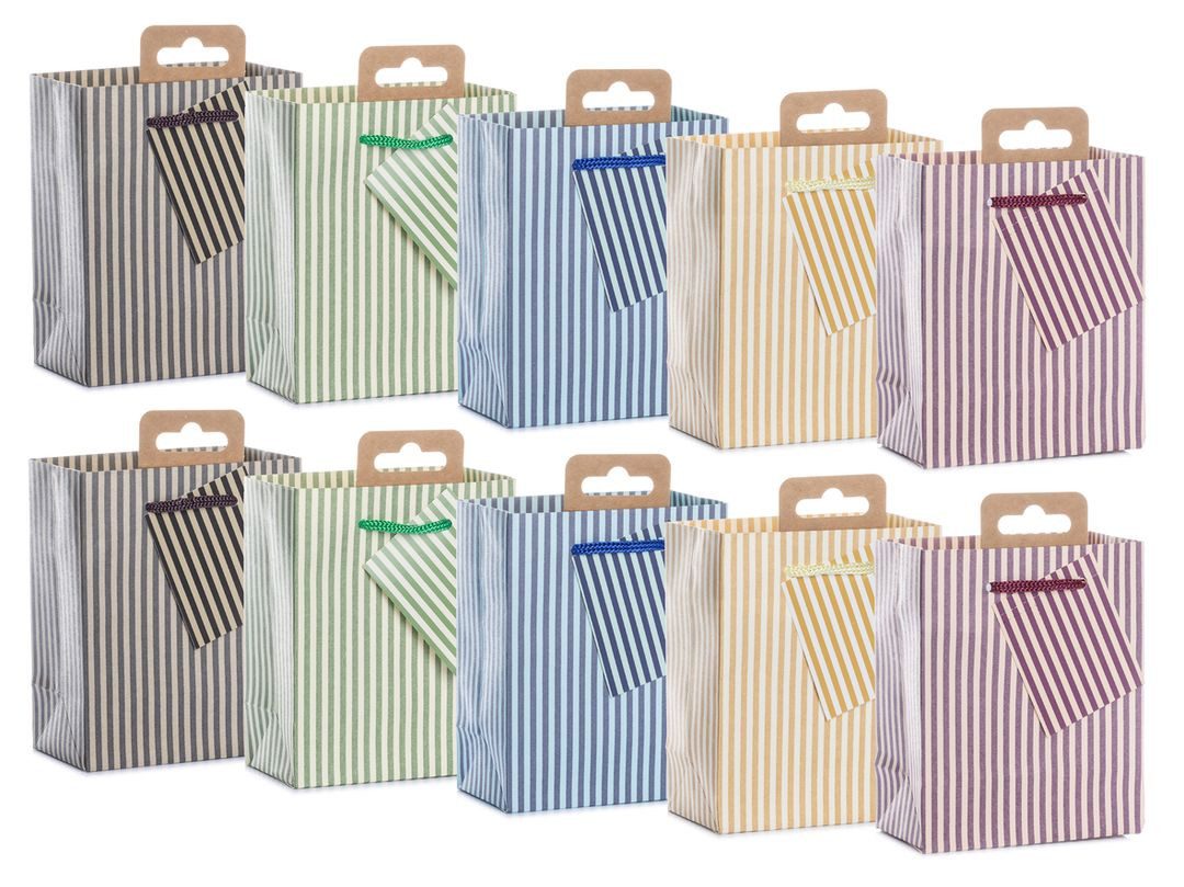 laro Geschenkbox Premium Klein Geschenktüten Geschenktaschen 10-100 Stk Mini Streifen (10 St)