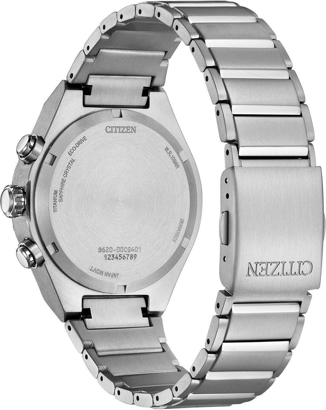 Citizen Chronograph CA4690-51A, Armbanduhr, Solar, Titan, Herrenuhr, analog, Tag, Stoppfunktion