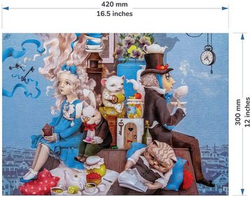 DaVICI Puzzle Holzpuzzle "Alices verrückte Tee Party" DaVICI Puzzle Motiv besondere Anlässe verschiedene Designs Anlässe Überraschung Dankeschön Glückwunsch Geschenk Spannung Geschenk um Danke zu sagen zum Valentinstag Geburtstag Jahrestag oder einfach für Zwischendurch, 350 Puzzleteile