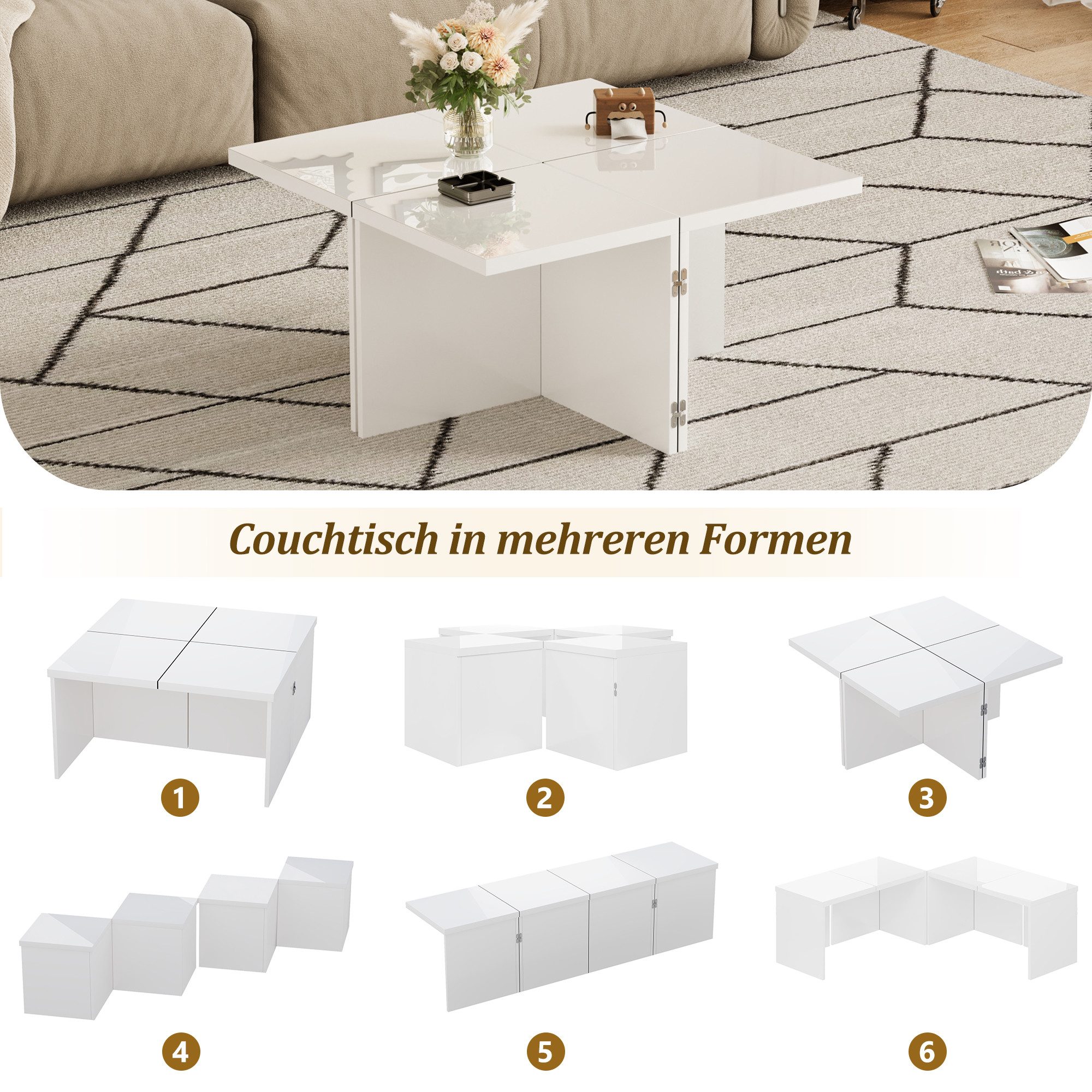 Furnishings Home Couchtisch Couchtisch Ablagetisch DIY Beistelltisch (4-St. günstig online kaufen