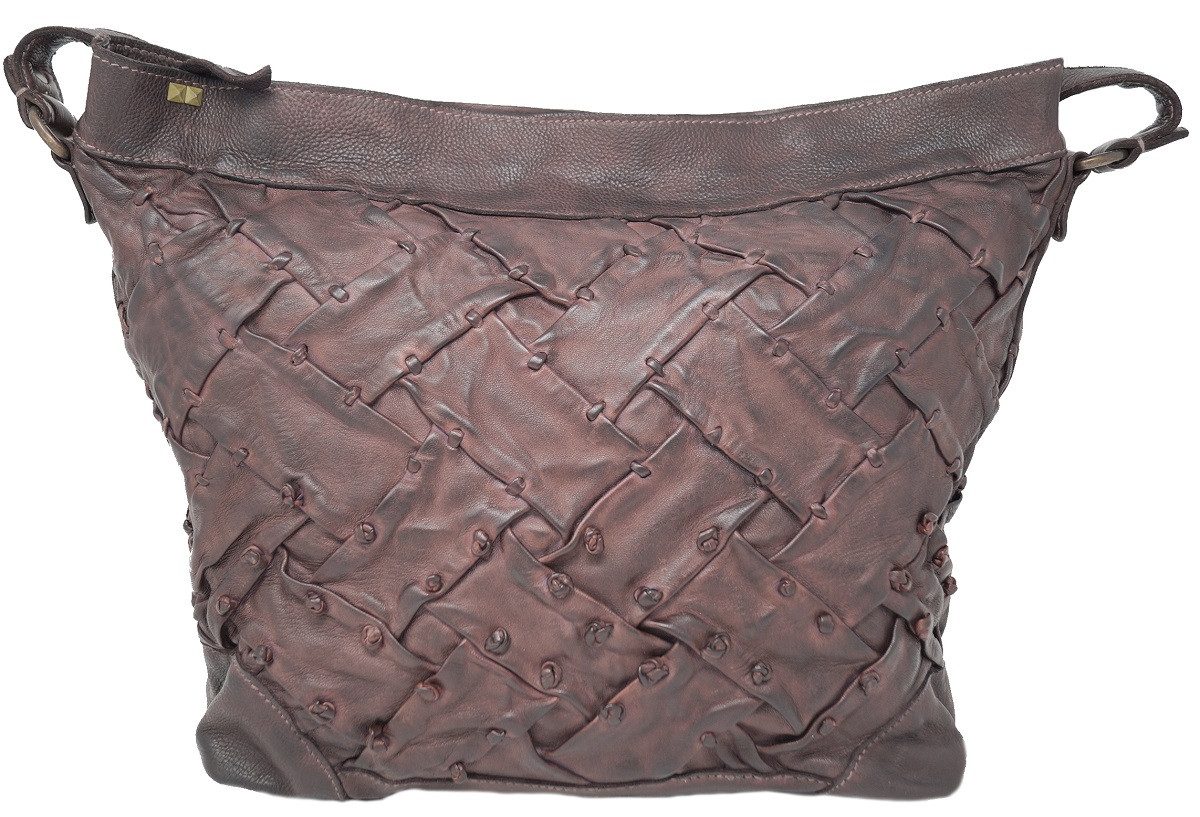 Desiderius Handtasche DESS1703, Viatrix Lederhandtasche, besondere Faltentechnik