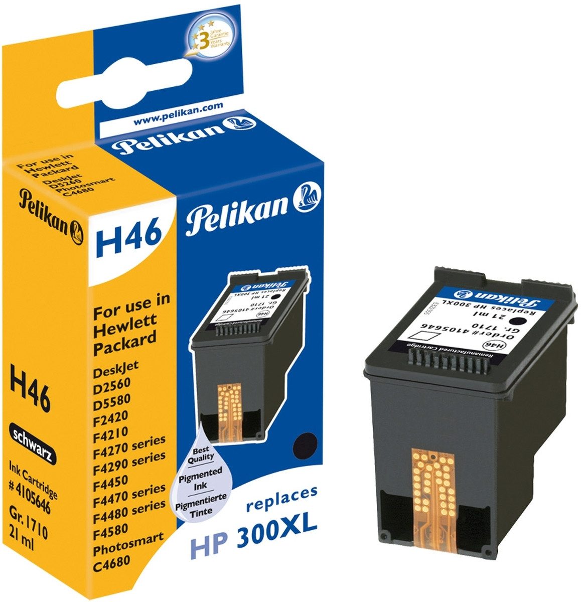 Druckerpatrone kompatibel mit HP 300XL schwarz 21ml. Nachfülltinte