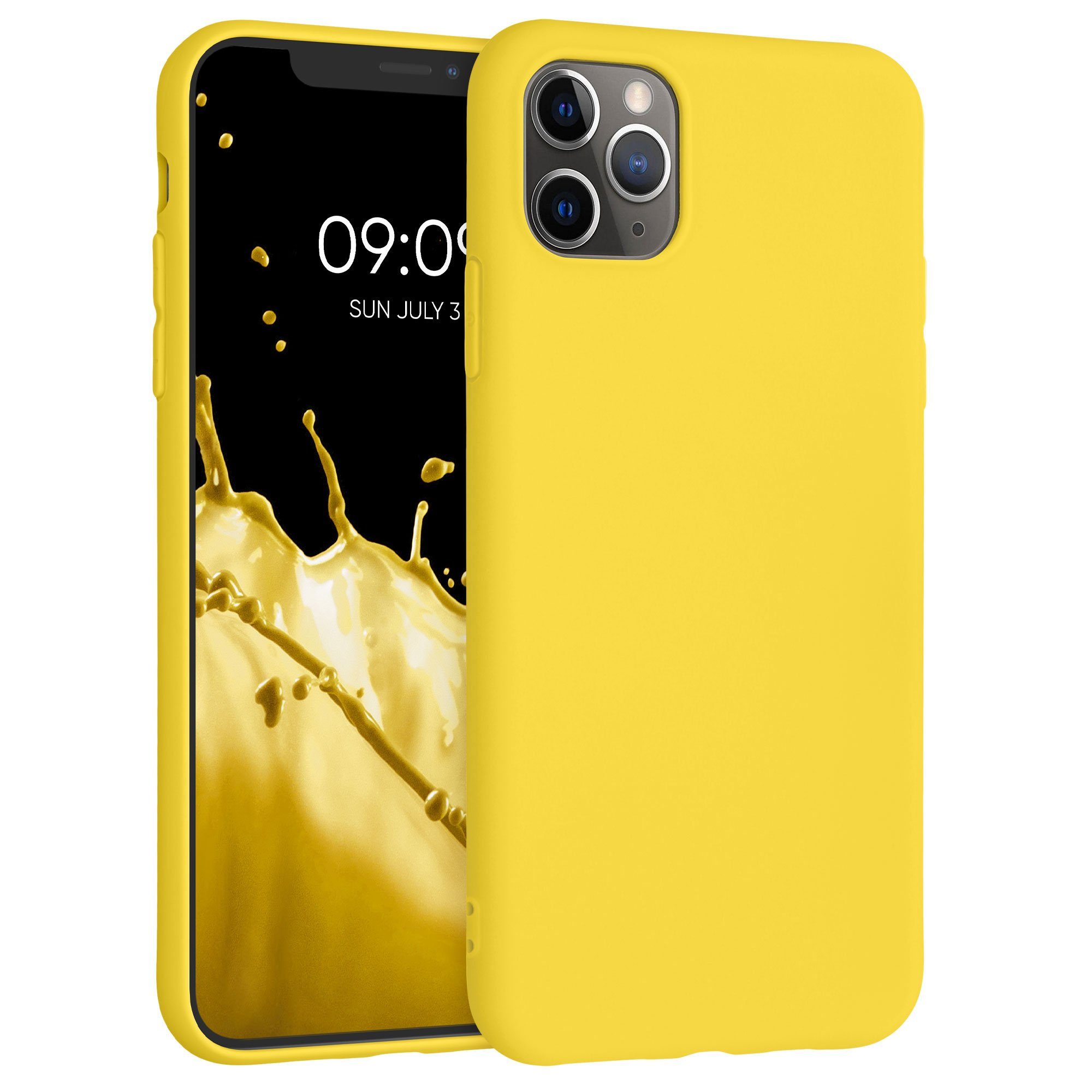 kwmobile Handyhülle Hülle für Apple iPhone 11 Pro Max, Hülle Silikon - Soft Handyhülle - Handy Case Cover - Strahlend Gelb