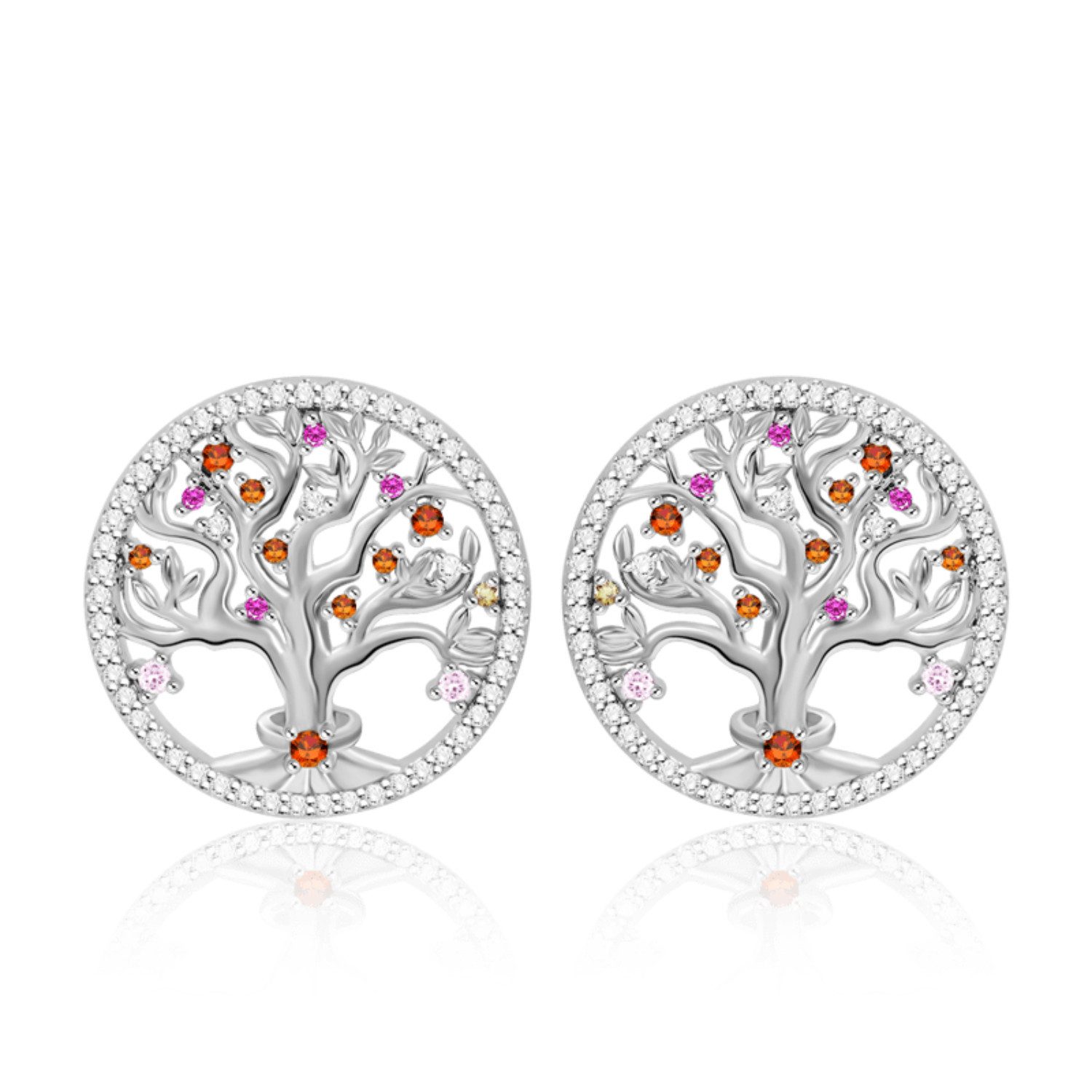 Gnoce Ohrring-Set Gnoce Ohrstecker Lebensbaum FJE155 Silber