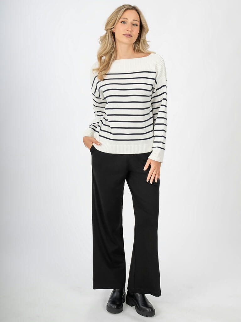 Blue Seven Streifenpullover 248052 Damen Pullover gestreift, U-Boot-Ausschn günstig online kaufen