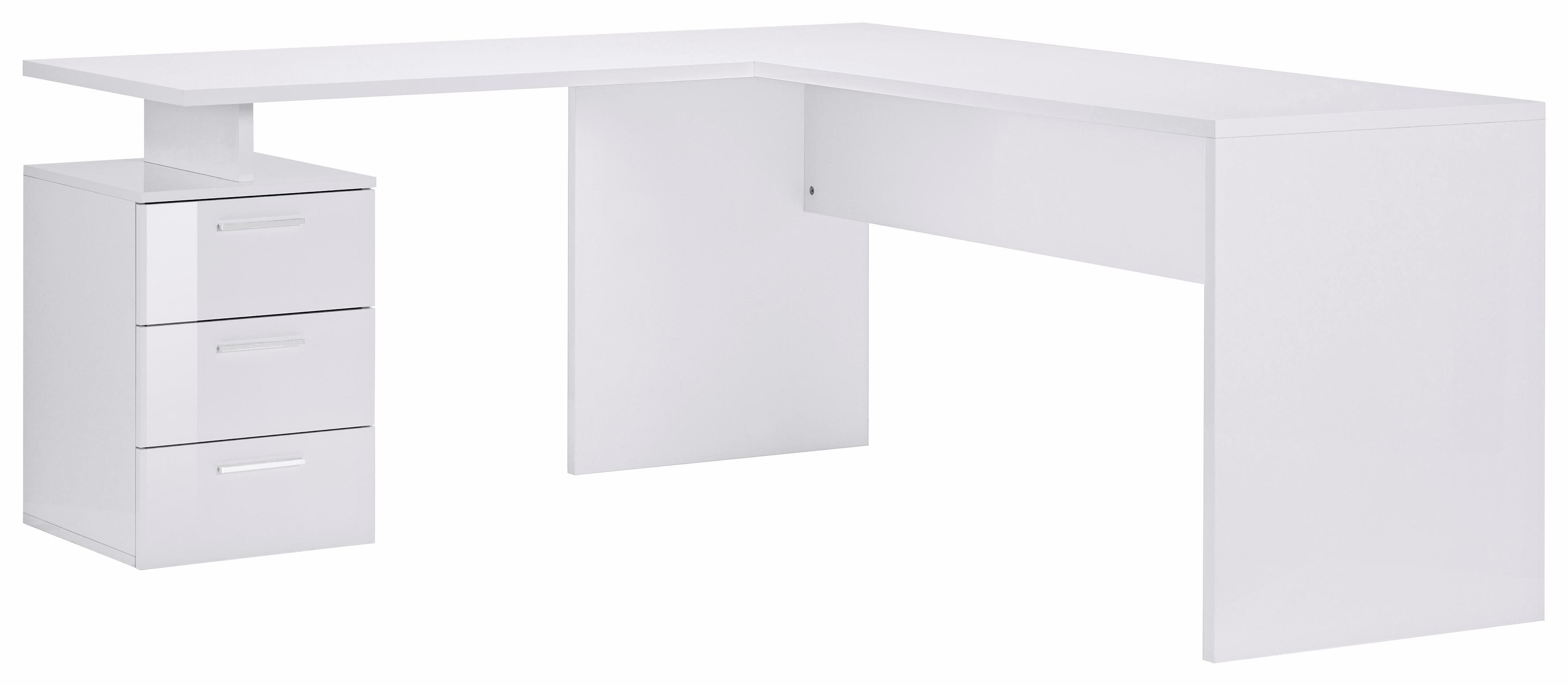 Eck-Schreibtisch NEW SELINA in weiß / Weiß - nur 349,99€