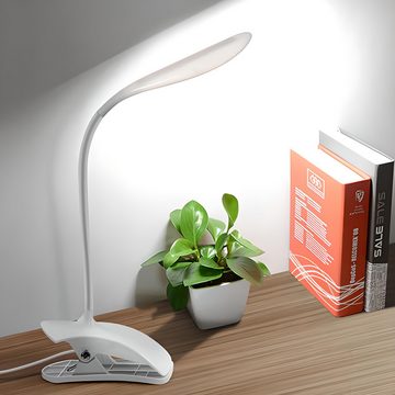 Retoo LED Leselampe LED KlemmLeuchte dimmbar Leselampe flexibel Tisch-Lampe schwarz 5W, LED, LED Klemm-Leuchte, Tisch-Lampe