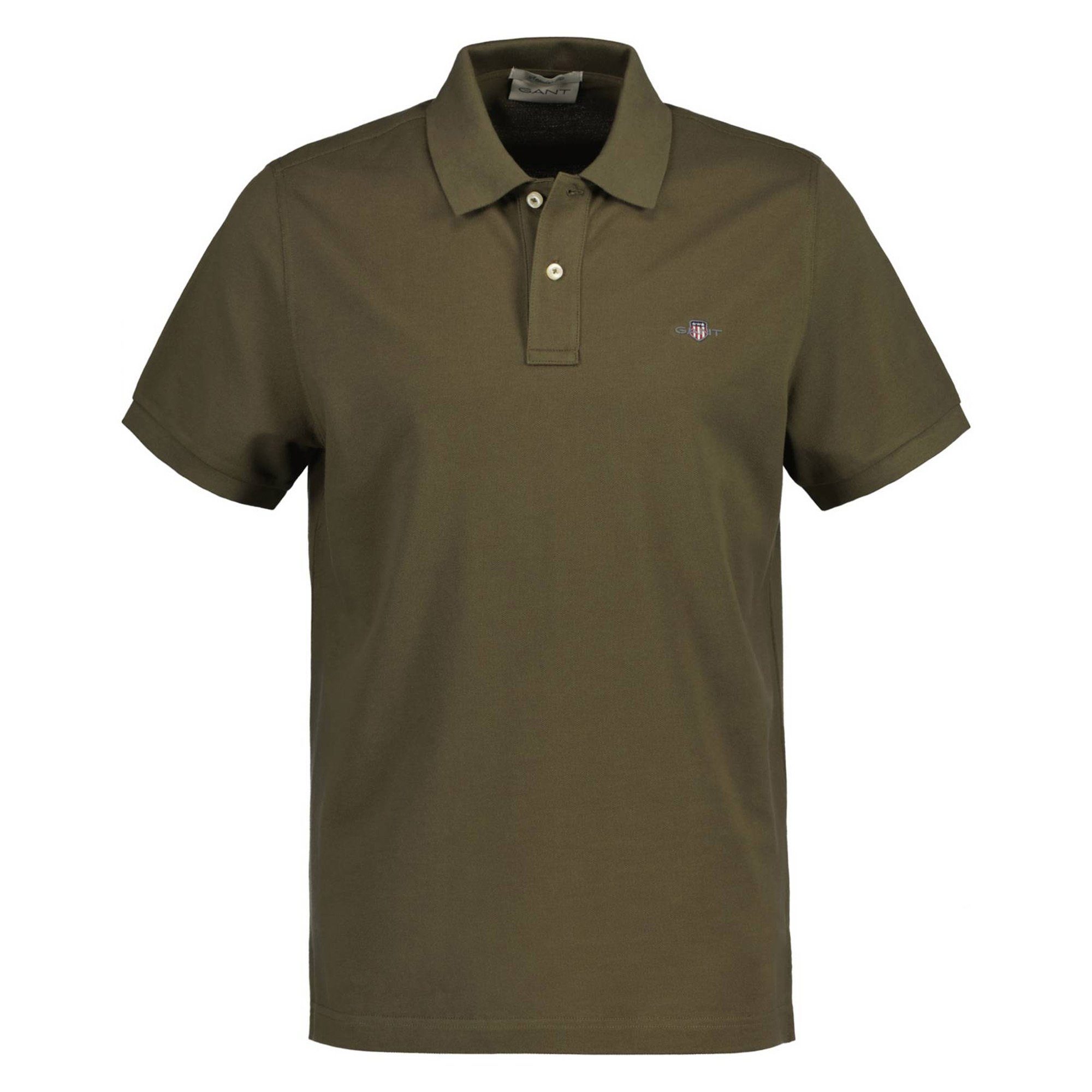 Gant Poloshirt Herren Poloshirt - SHIELD, REGULAR Grün Kurzarm