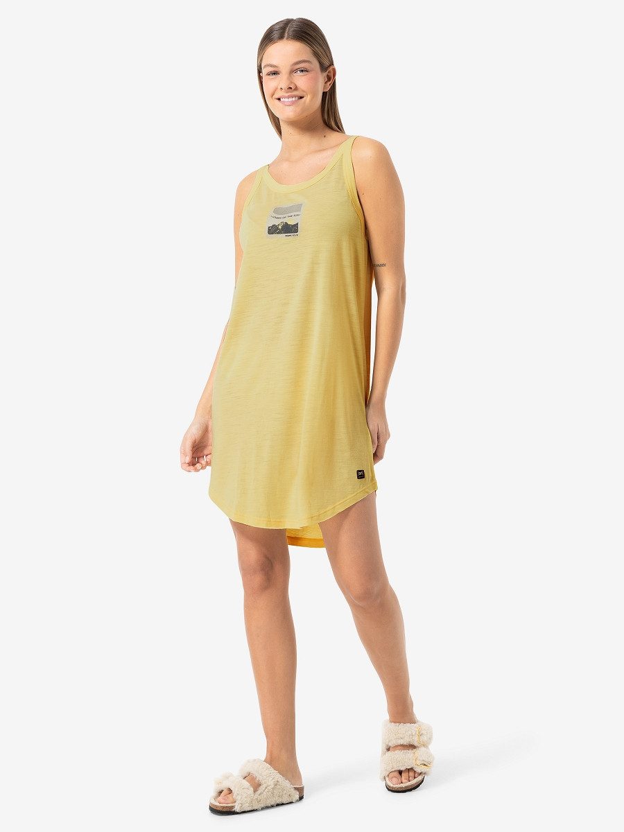 SUPER.NATURAL Sweatkleid für Damen, Merino RELAX SUN LOVERS DRESS lockerer Schnitt, Sommer