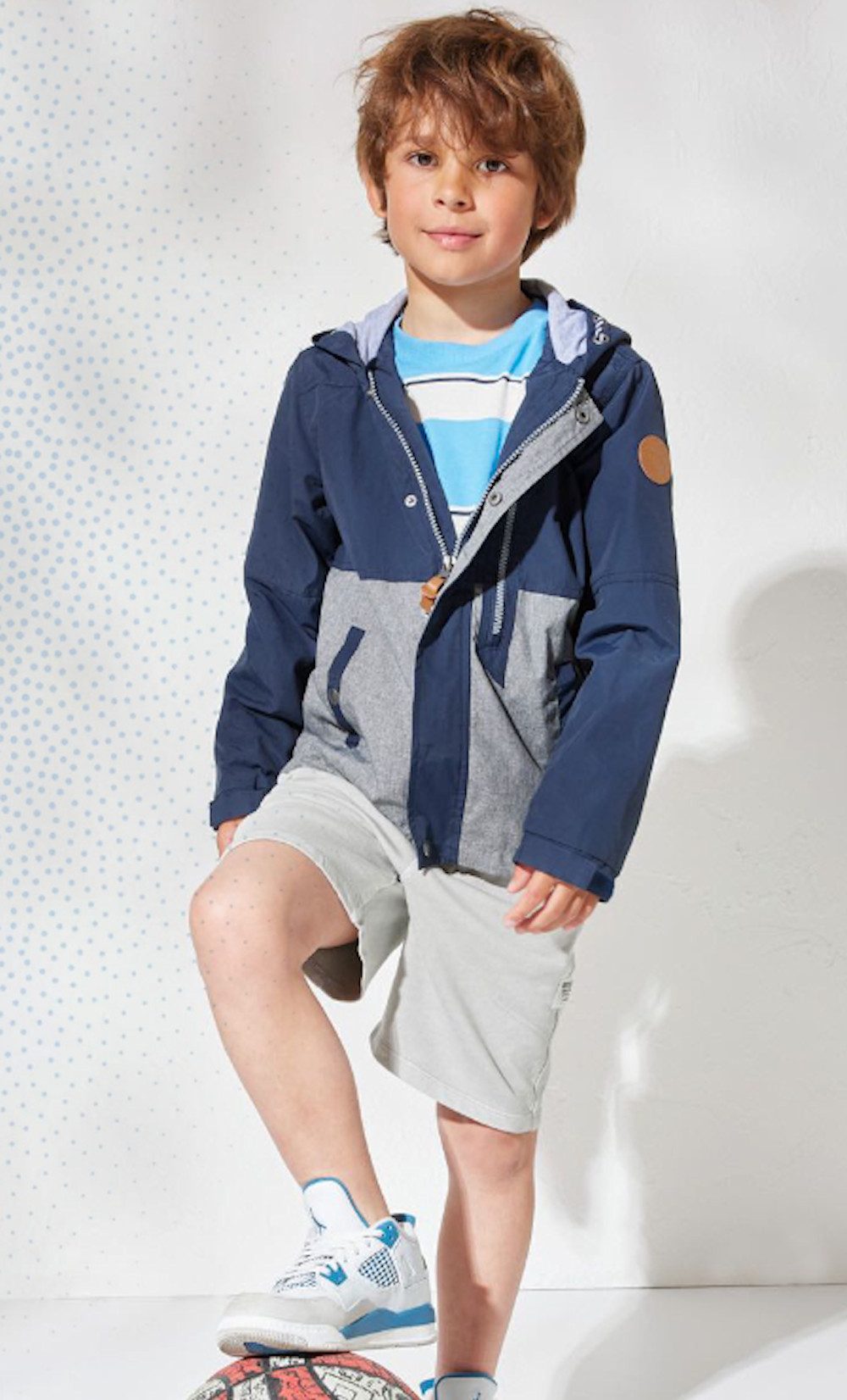 Funktionsjacke Outburst Jungen Jacke Übergang Frühjahr Sommer marine grau meliert