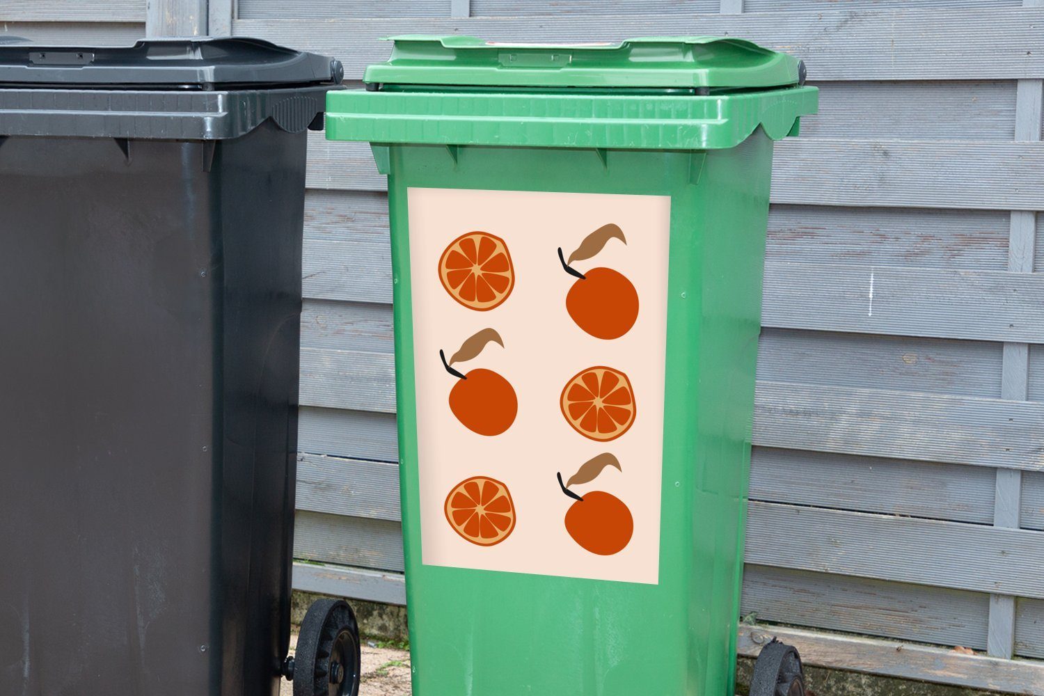 Sticker, Muster Mülleimer-aufkleber, Abfalbehälter - St), (1 MuchoWow - Tomaten Wandsticker Container, Mülltonne, Sommer