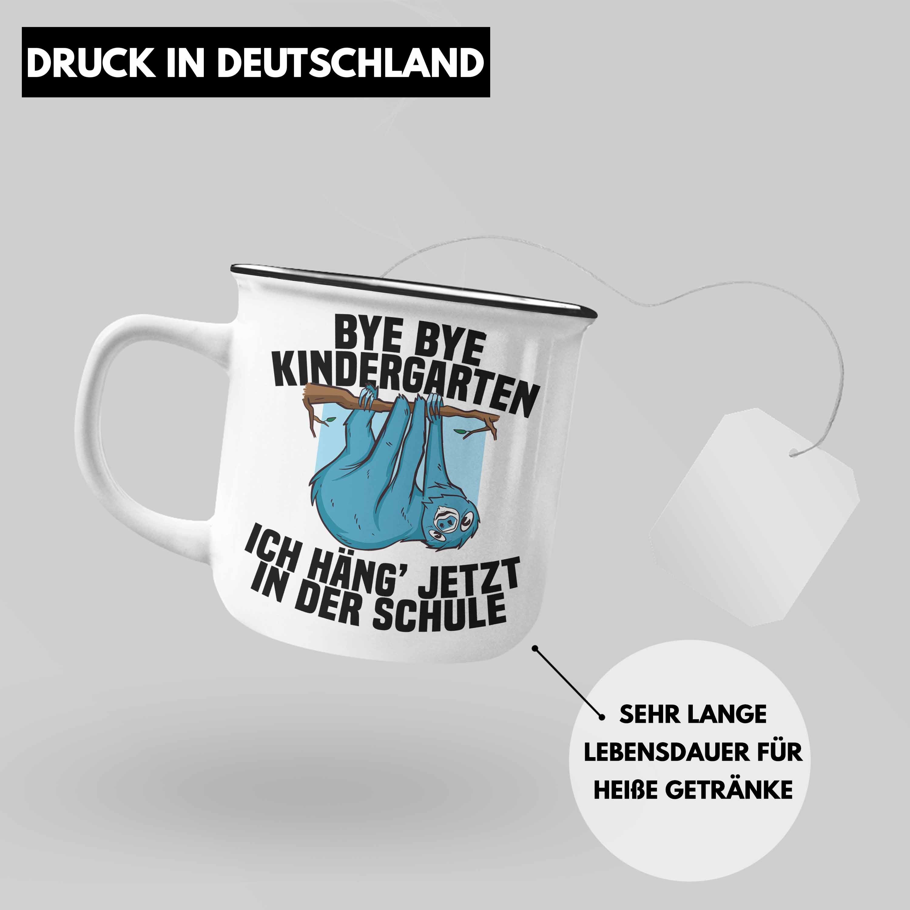 Mädchen Erster Idee Kita Schulanfang - Silber Schultag Tasse Emaille Trendation Jungen Trendation Thermotasse Abgänger Einschulung Schulstart 2022 Geschenk