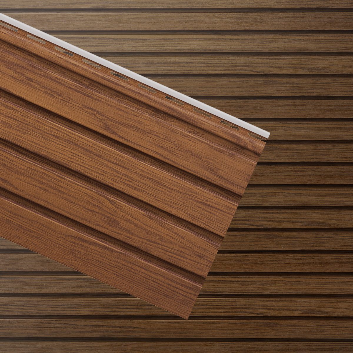 VILO Verkleidungspaneel Canadian Siding SVP-06 Fronto Standard 2,95m Stück 0,74qm walnut, BxL: 28,5x295 cm, 0,963 qm, (Stückweise 1 Paneel, 0,963 qm) 2-lagig robuste Ausführung, pflegeleicht, abwaschbar, Leichtgewicht