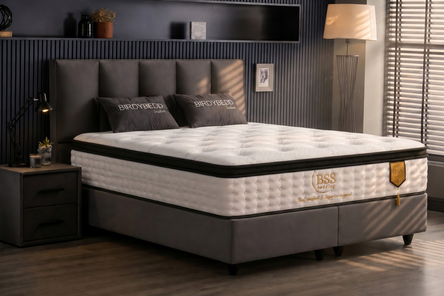 Pointhome Boxspringbett mit Bettkasten, Bett mit Matratze & Stauraum, mit/ohne Nachttisch (1 Bettkopfteil, 1x H3 Matratze, 2 Bettkasten, 2 optionale Nachtschrank), Boxbett und Stauraum