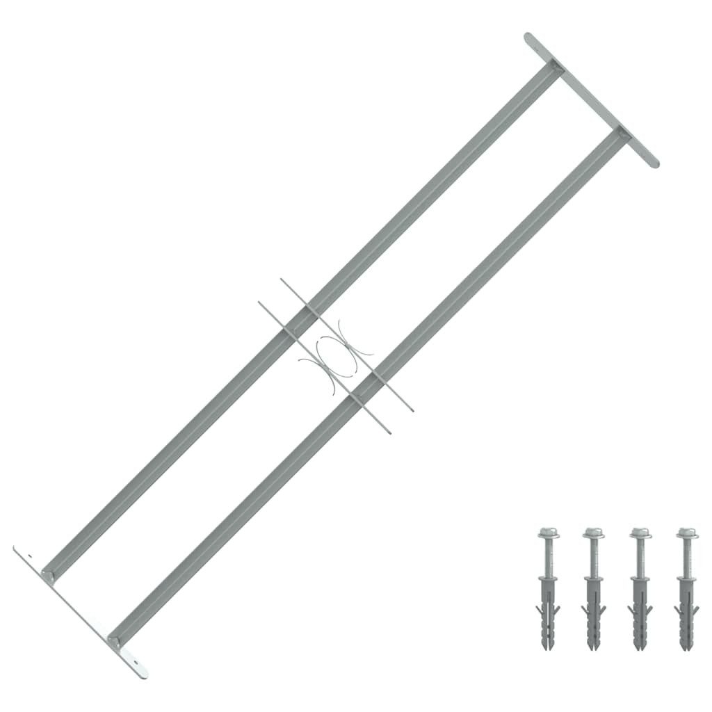 vidaXL Fenster Fenstergitter 700-1050 mm Galvanisiertes Stahl Silber, (1 St)