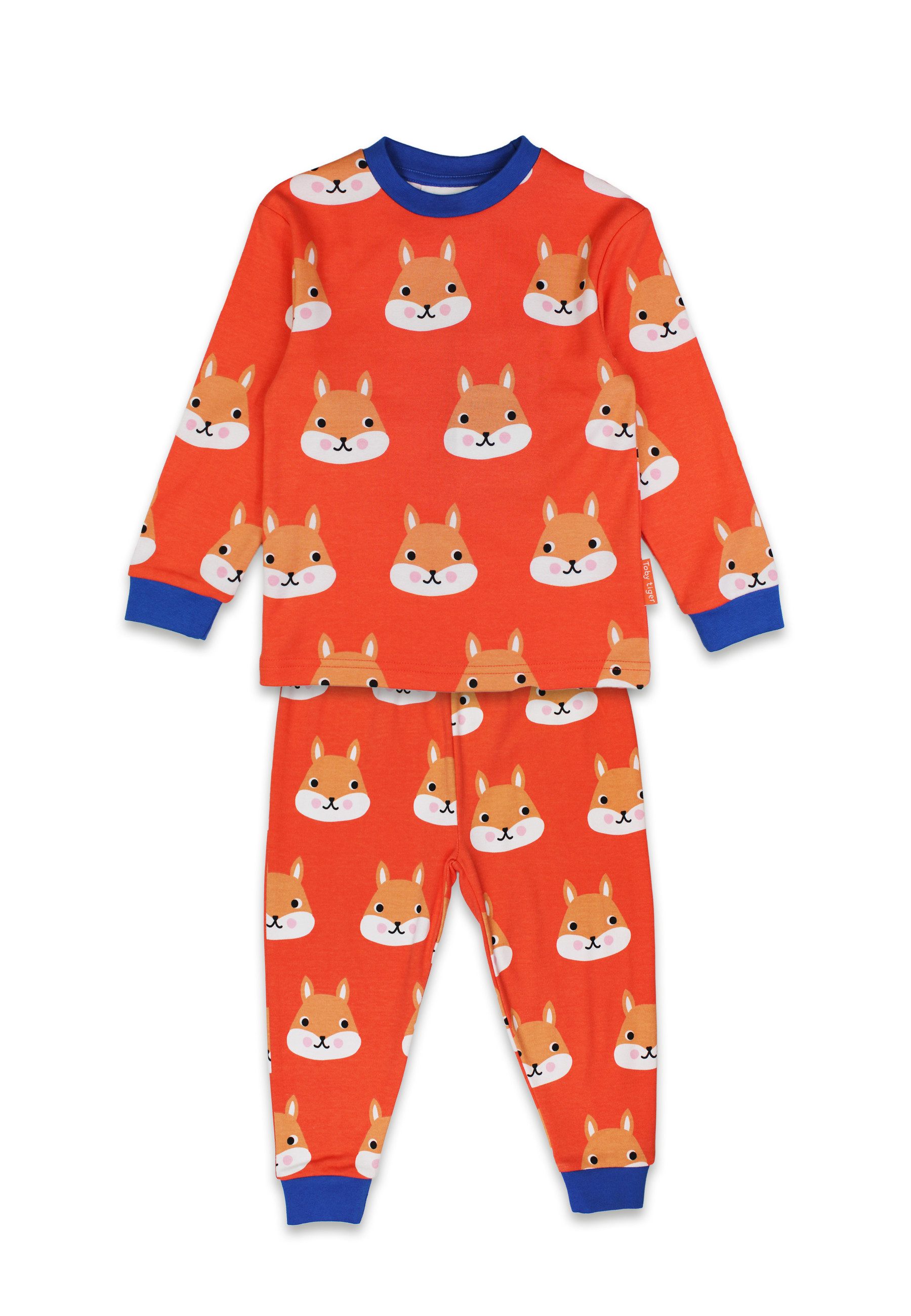 Toby Tiger Schlafanzug Schlafanzug mit Eichhörnchen Print