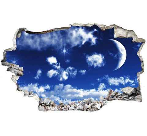 Wall-Art Wandtattoo Wolken Sticker 3D Mond Himmel (1 St), selbstklebend, entfernbar