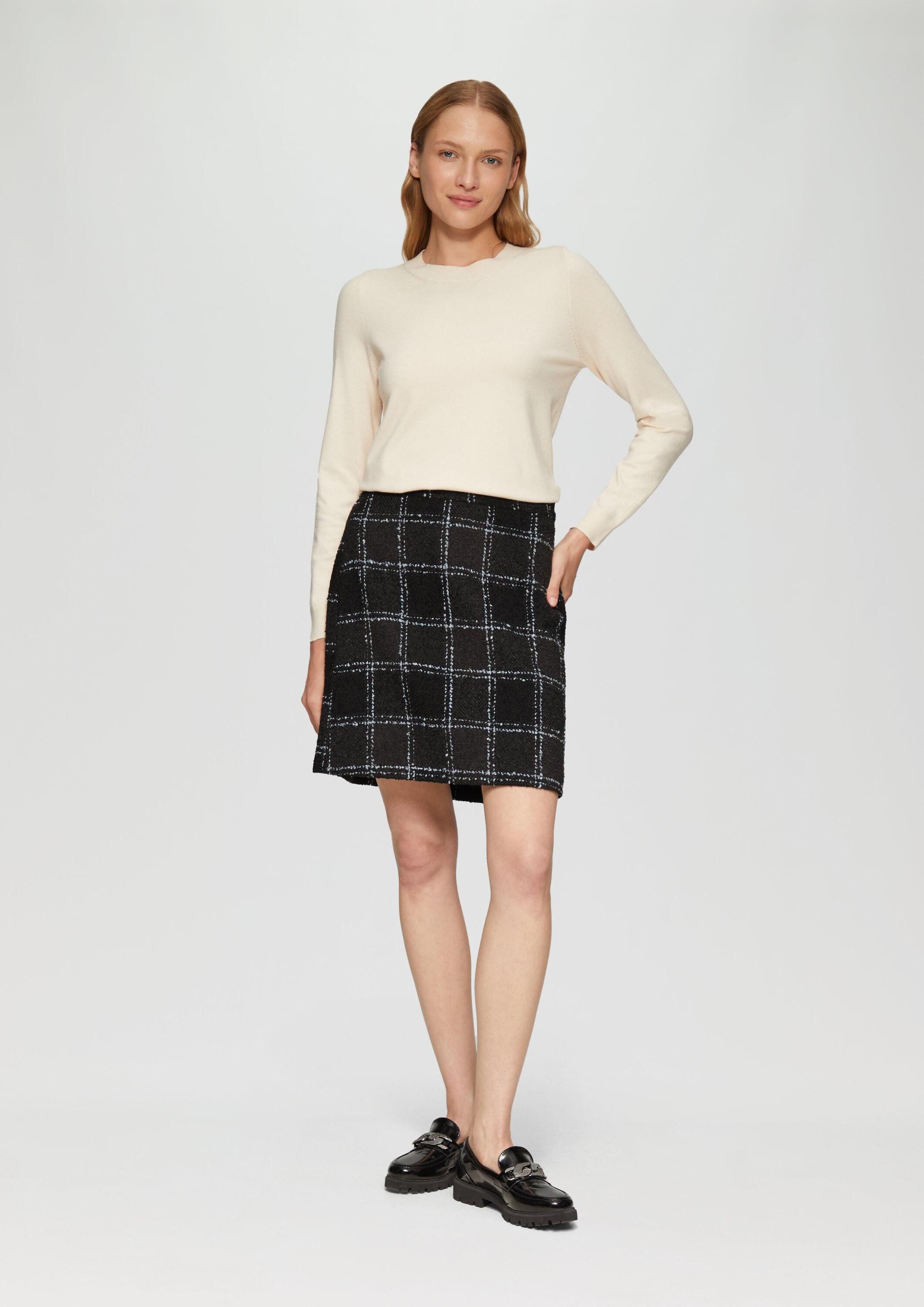 s.Oliver Minirock Rock Kurzer Bouclé-Rock mit Musterung günstig online kaufen