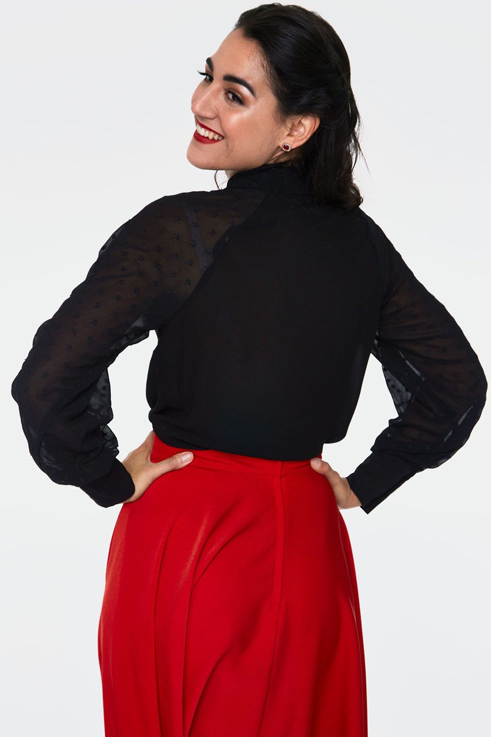 Voodoo Vixen Blusenshirt Winona Black Chiffon günstig online kaufen