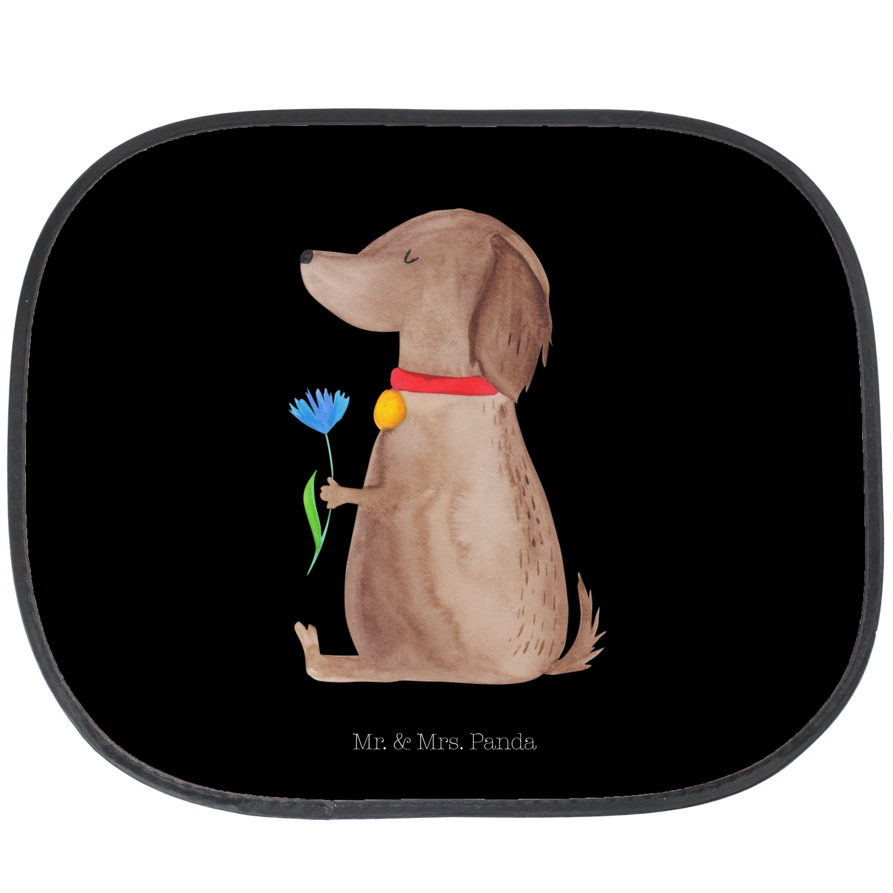 Sonnenschutz Hund Blume - Schwarz Frauchen, Geschenk, Hunde, - Mr. & Mrs. Panda, Hunde, Sonnenblende, Seidenmatt