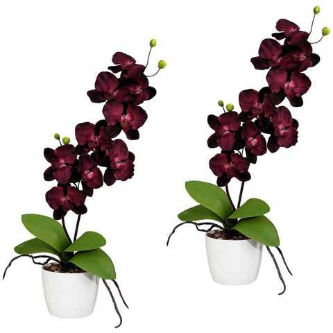 Kunstpflanze Orchidee Phalaenopsis Orchidee, Creativ green, Höhe 60 cm, im Keramiktopf