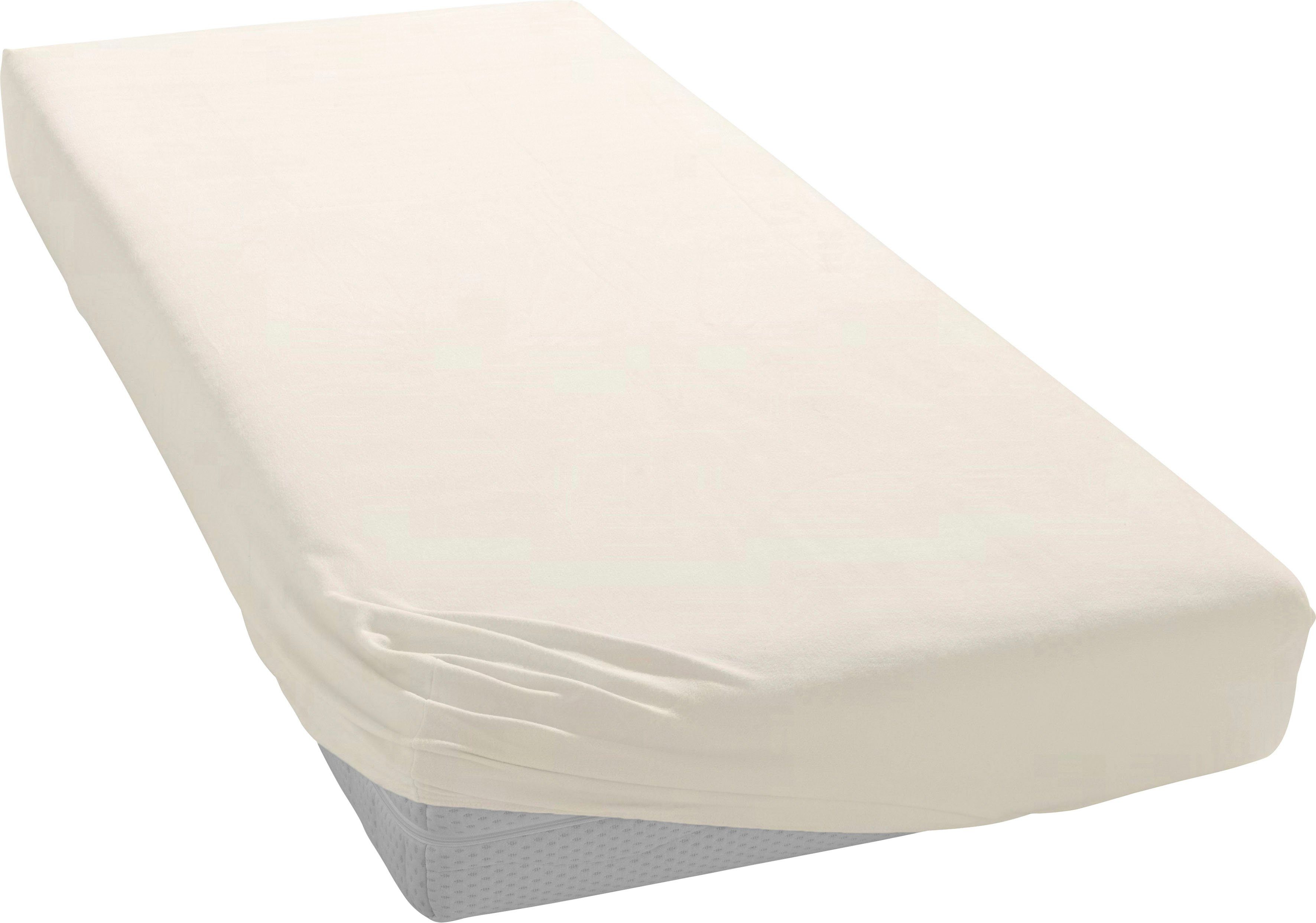 bellana Spannbettlaken bellana Aqua mit Elasthan, 160 g/m², Jersey-Elasthan, Gummizug: rundum, (1 Stück), Spannbetttuch für Matratzen bis 35cm Höhe, bügelfrei, faltenfrei