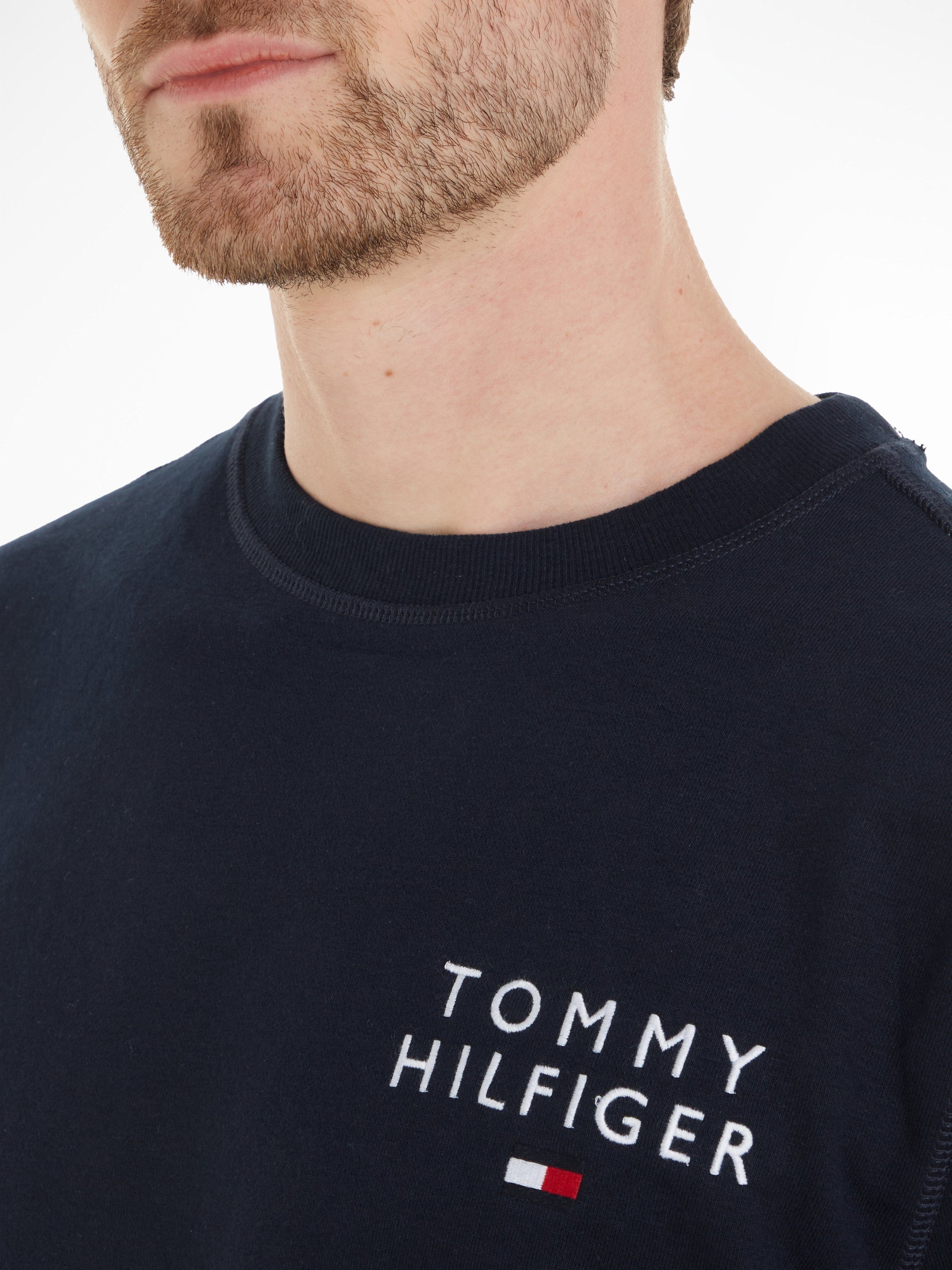 Tommy Hilfiger Markenlabel Sweatshirt Tommy TOP Underwear Hilfiger HWK mit TRACK dunkelblau