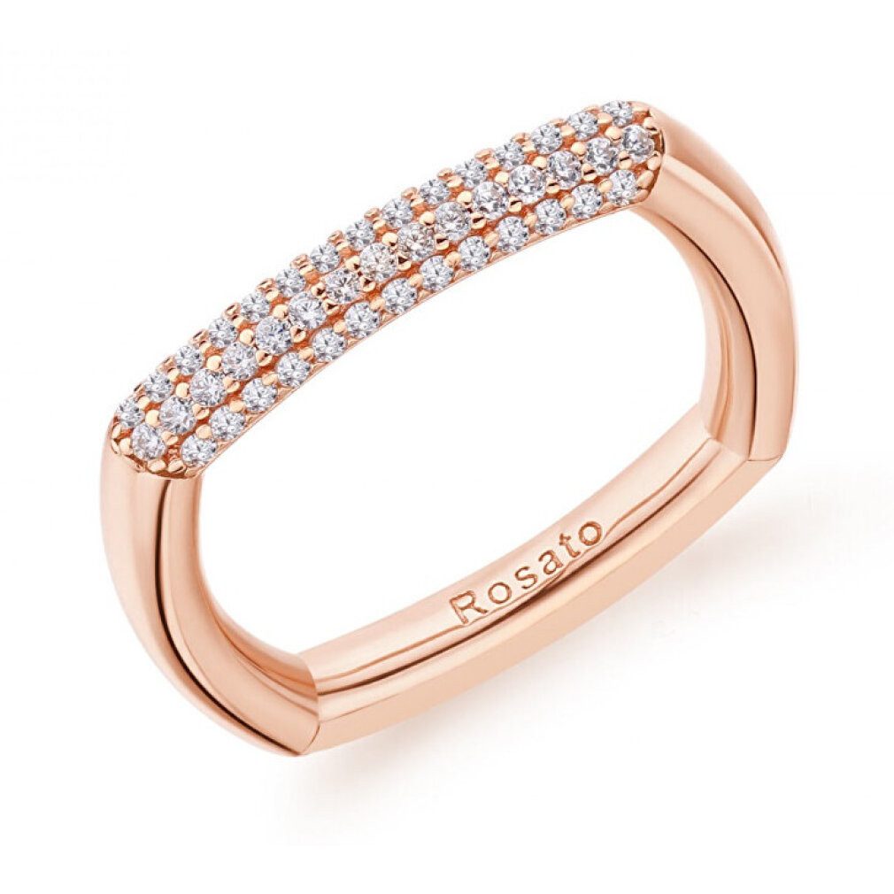 Rosato Fingerring Stylish bronze ring with zircons Bianca RZBI32 - Circuit: 58 mm
