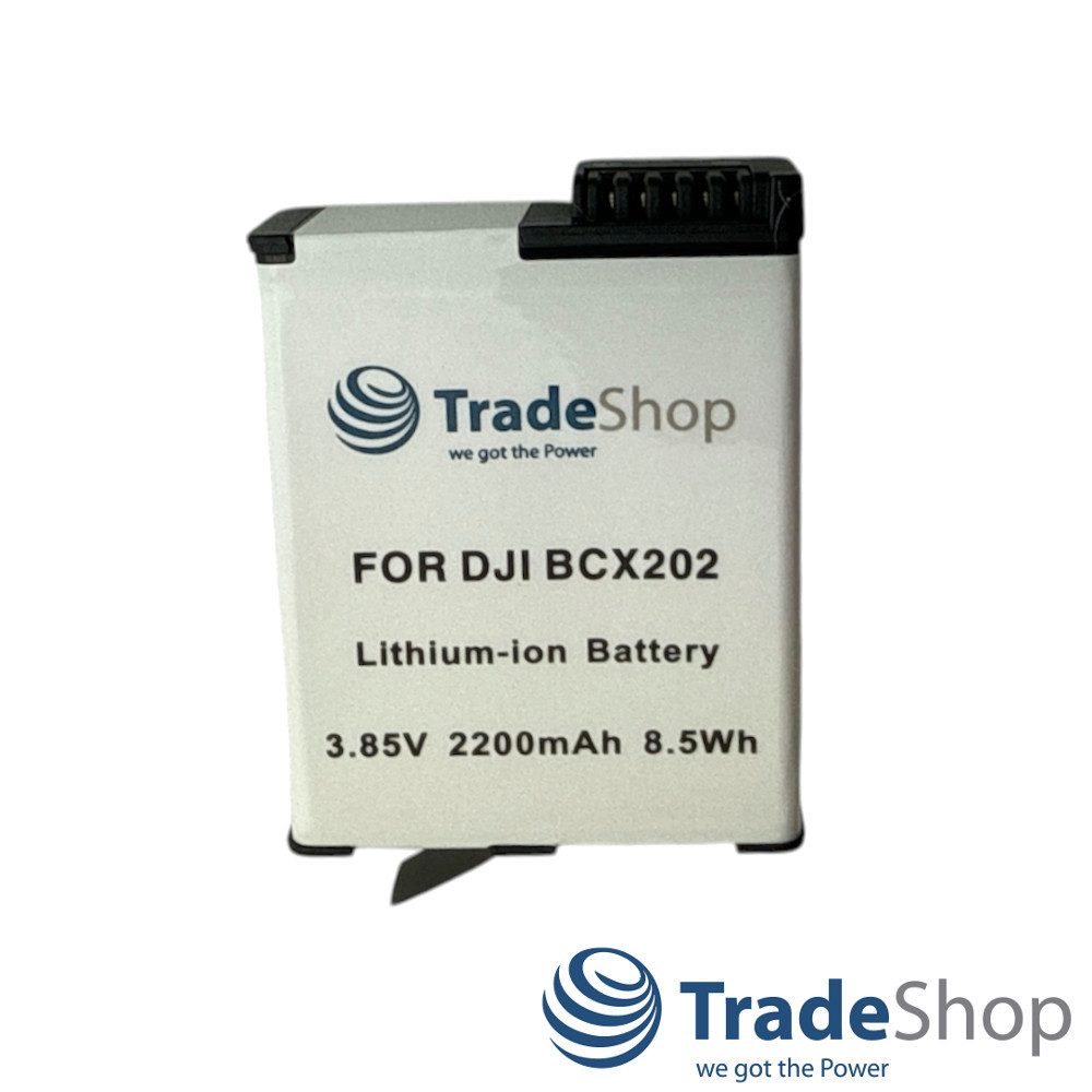 Trade-Shop Akku passend für DJI BCX202 Osmo Action 3 Action 4 Action 5 Kamera-Akku Li-Ion 2200 mAh (3,85 V)