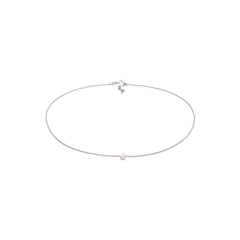 Elli Collier Choker Rosa Quarz Solitär Anhänger 925 Silber