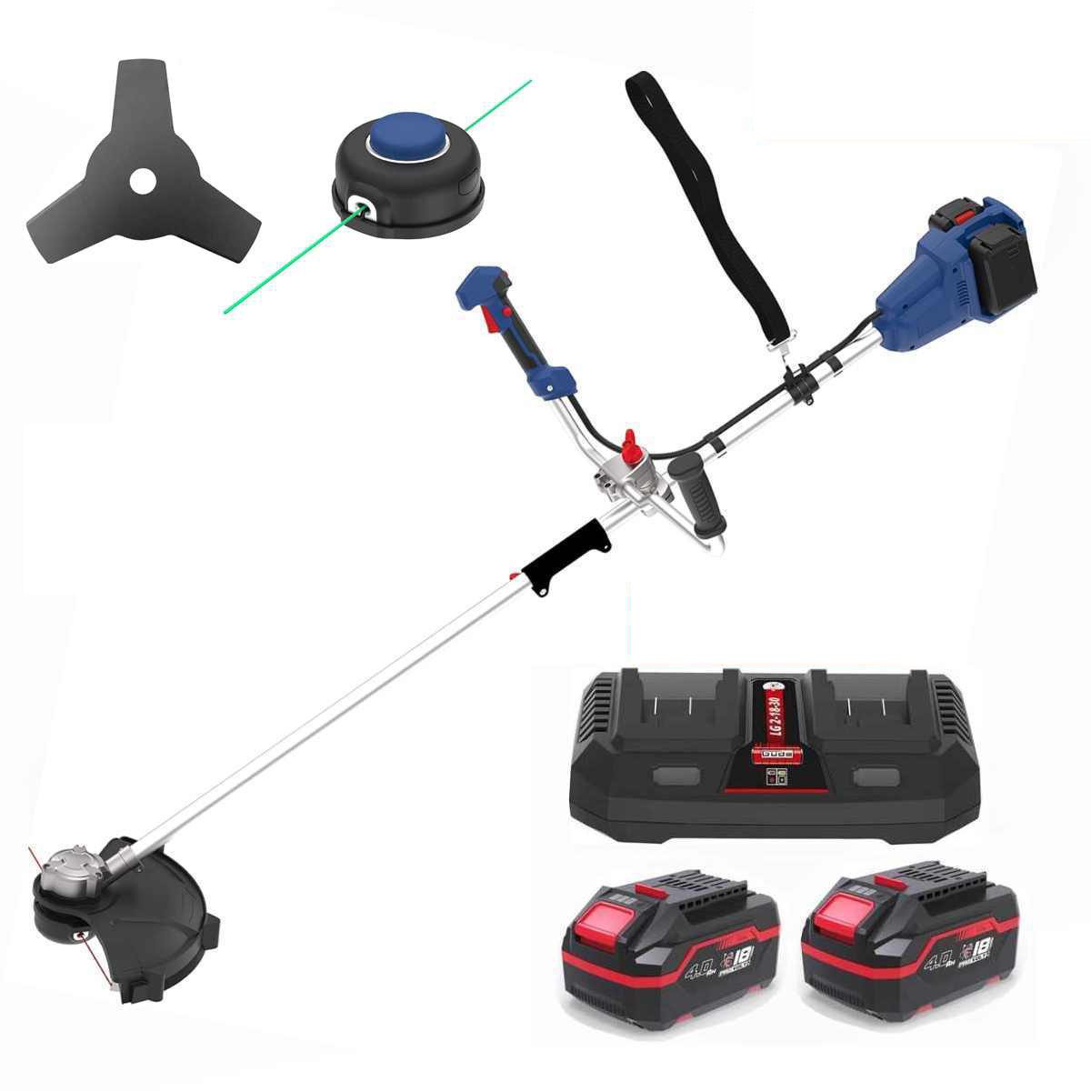 Güde Akku-Rasentrimmer 36V Akku-Freischneider FS 36-0 mit 2 x Akku 4.0 Ah / Doppelladegerät