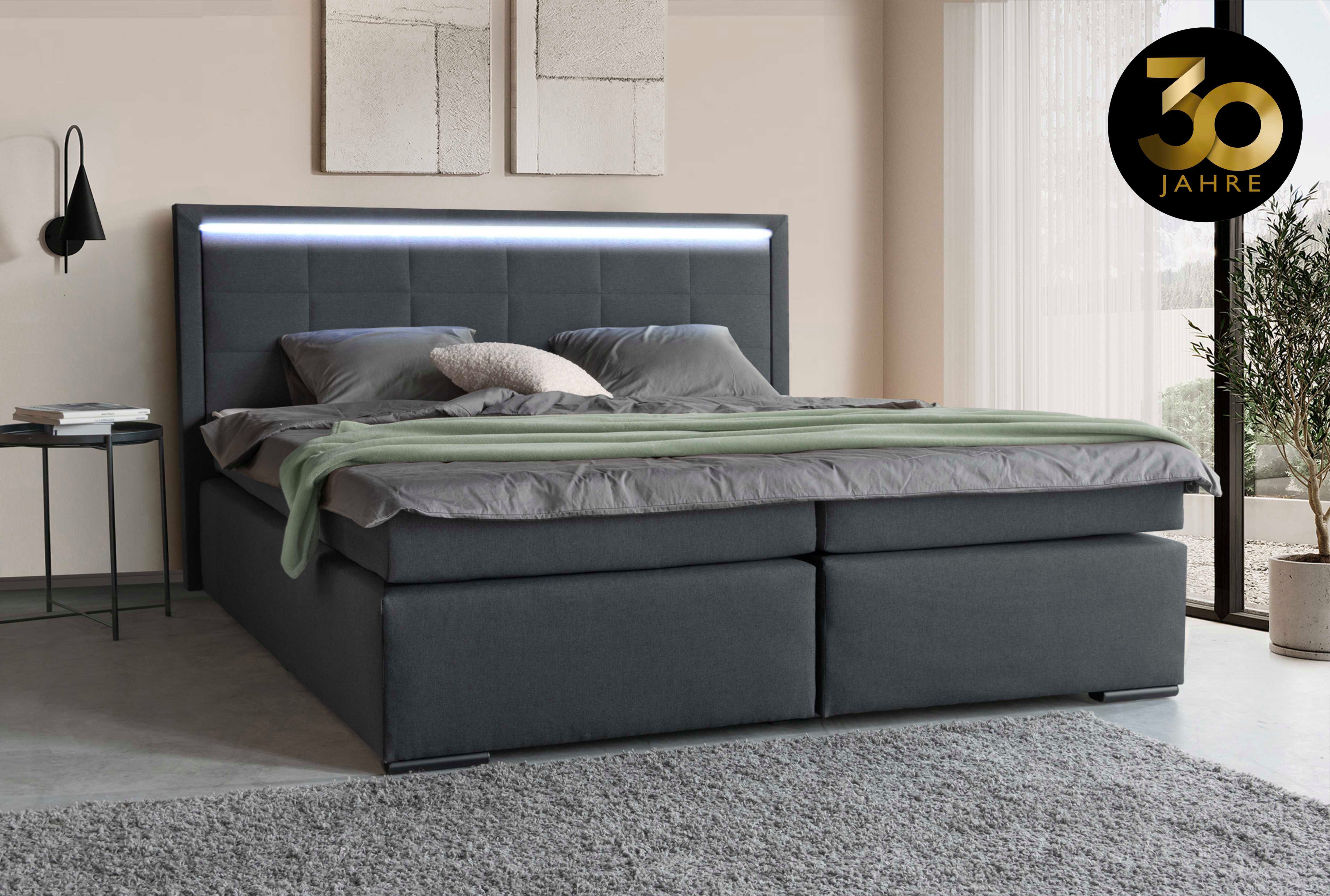 COLLECTION AB Boxspringbett 30 Jahre Jubiläums-Modell Athena, in H2,H3 & H4, inkl. LED-Leiste