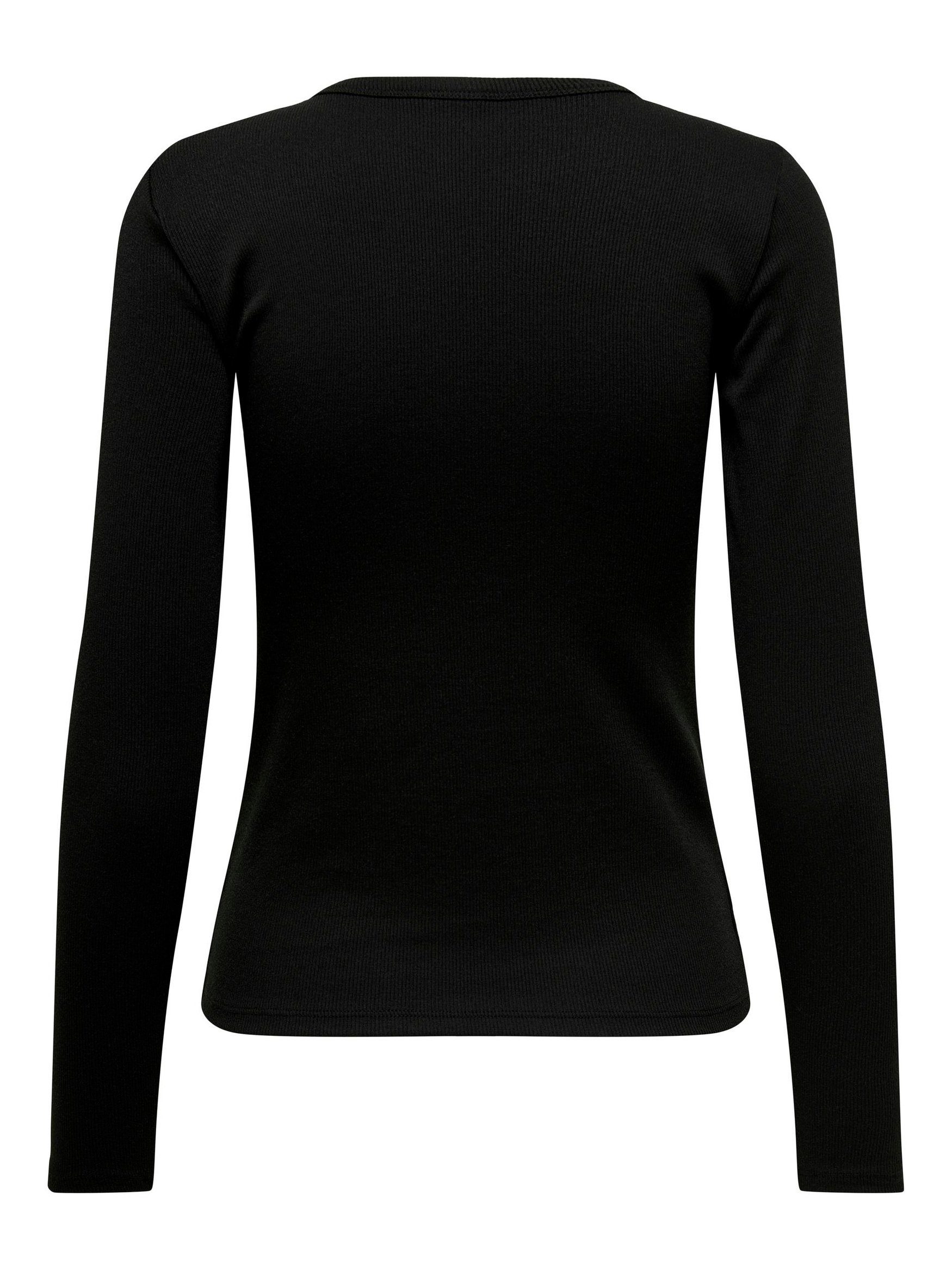 JACQUELINE de YONG T-Shirt Langarm Shirt Dünner Longsleeve Pullover  JDYSOLAR 6931 in Schwarz