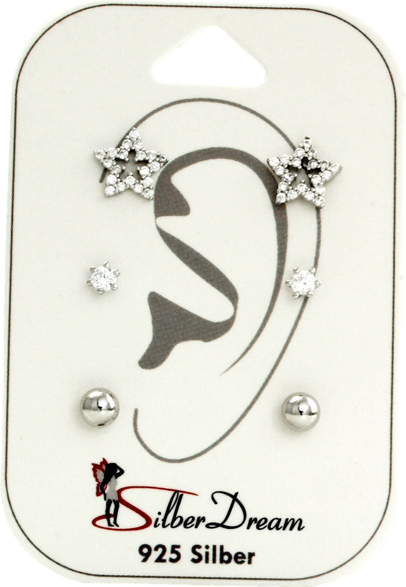 SilberDream Paar Ohrstecker SilberDream Zirkonia 3er günstig online kaufen