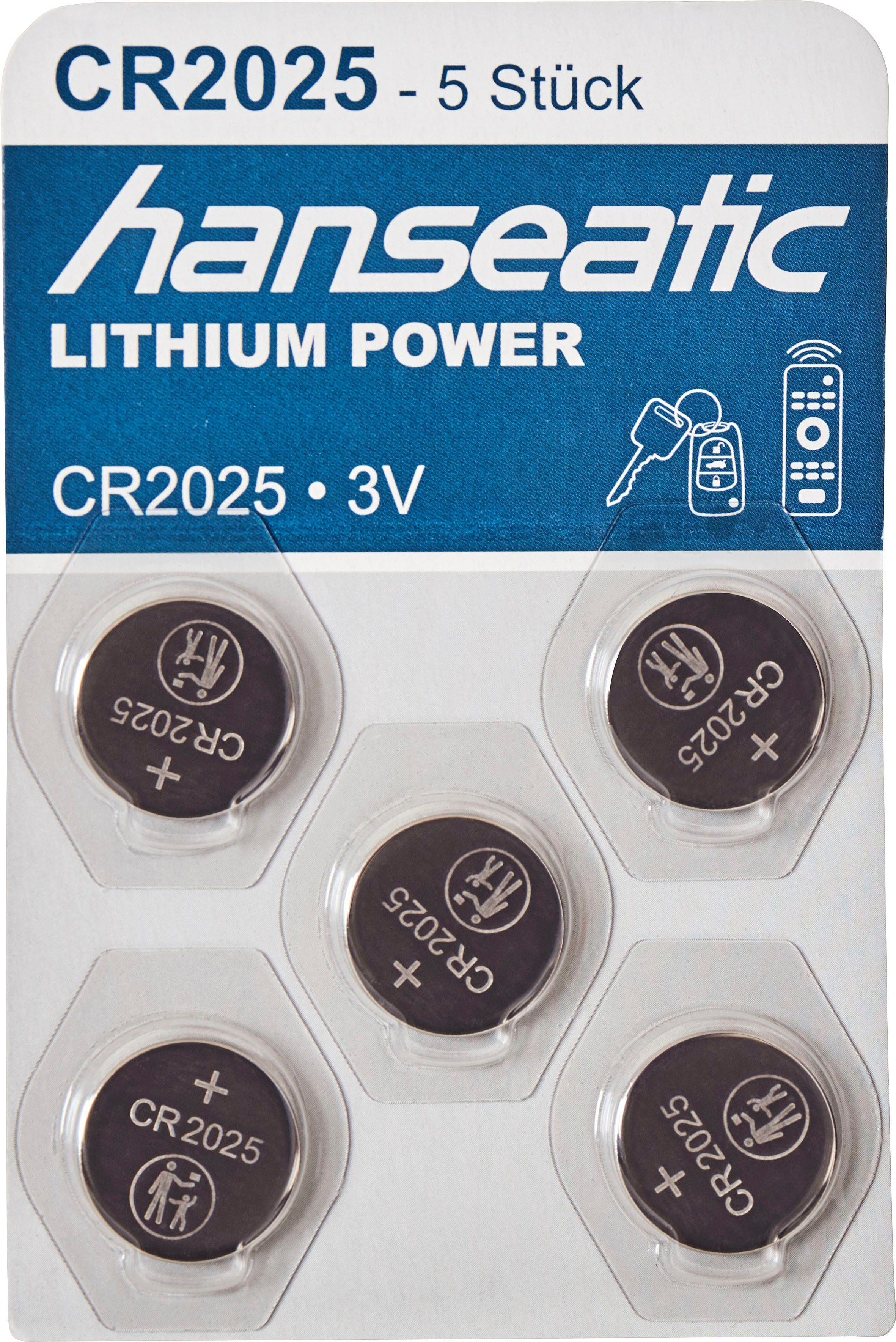 2025 5x Mix + Set Batterie Hanseatic 2032 15 St), CR 10x CR Stück Batterie, CR2032 (15
