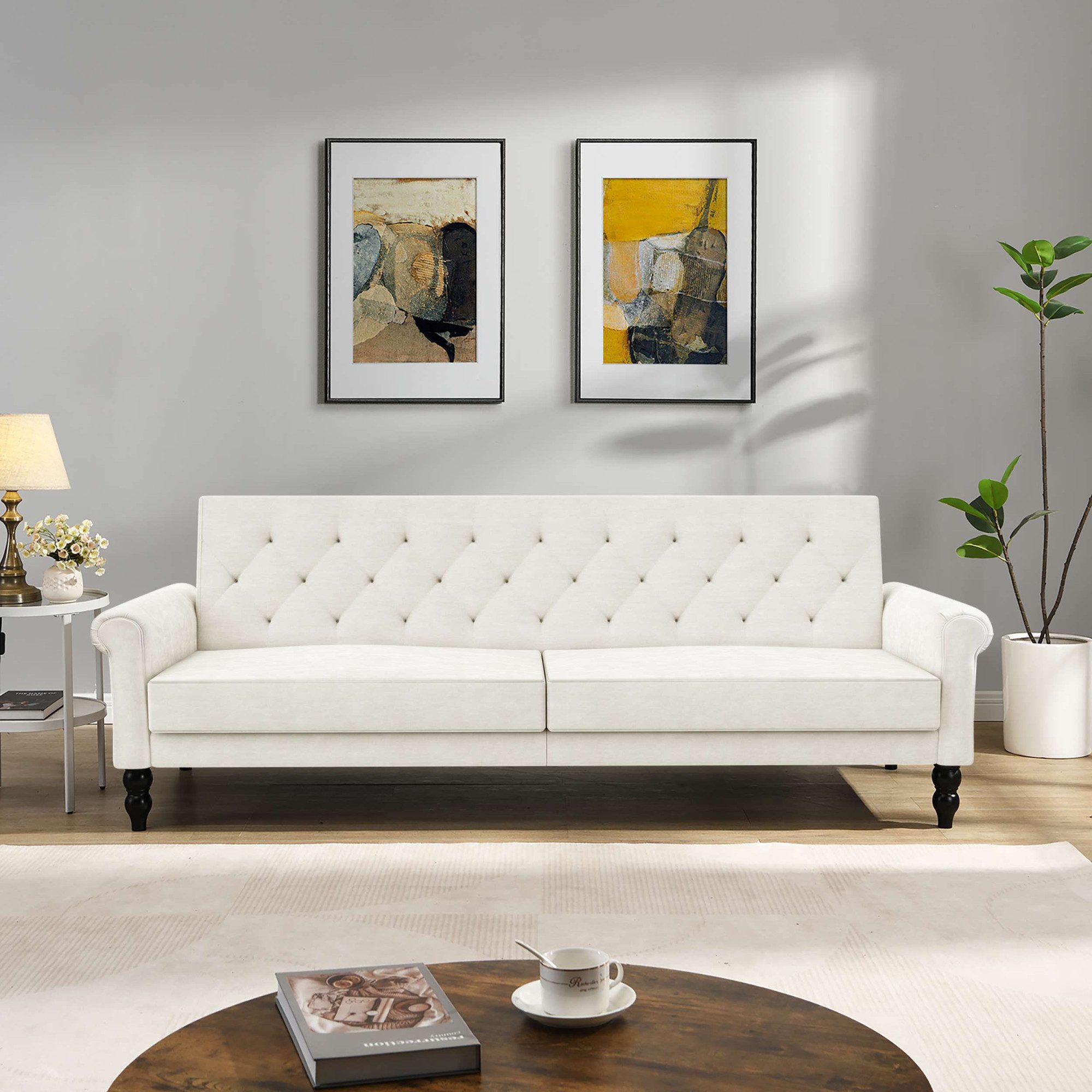 Dorel Home 3-Sitzer Tyne, Schlafsofa 222 cm, Bettfunktion (110/190cm), pfle günstig online kaufen