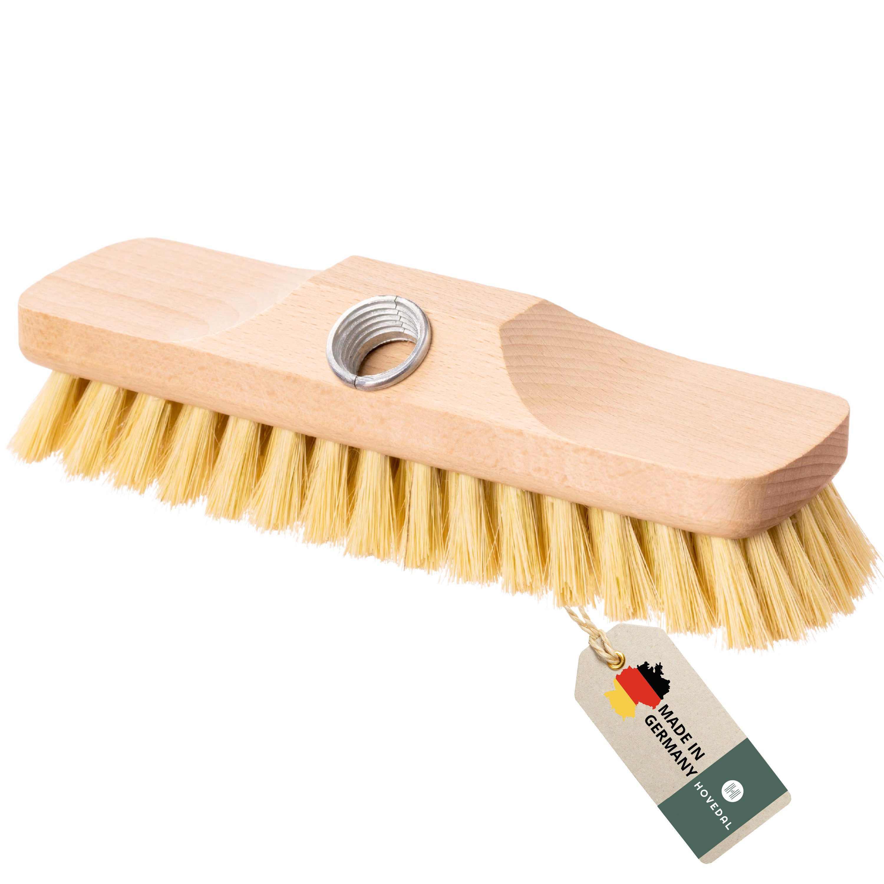 Hovedal Reinigungsbürste Schrubber, Schrupper aus Holz mit Naturborsten, Bodenbürste, Ideal für Fliesen, Balkon, Terrasse, Garten, Außen, Innen, Boden