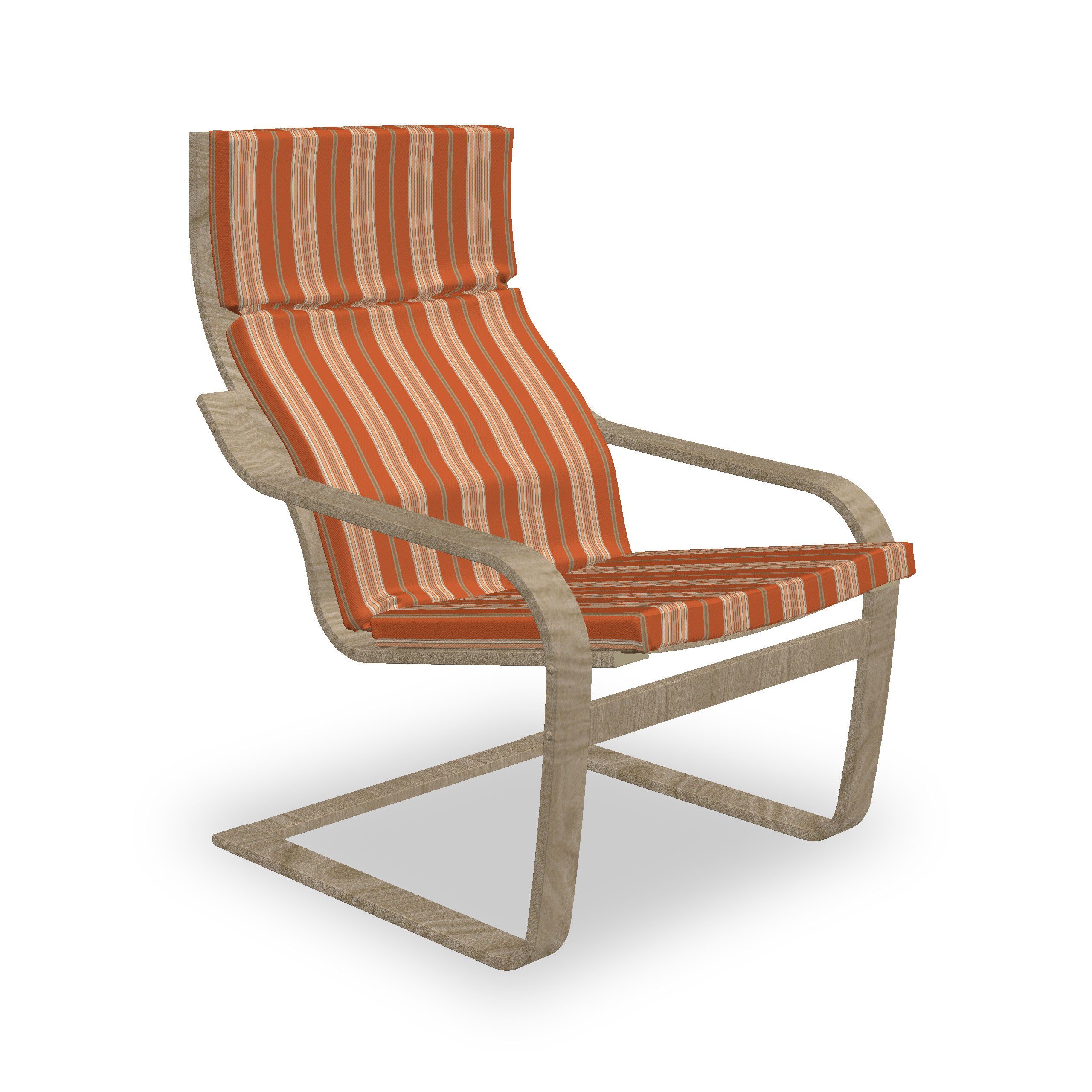 Abakuhaus Stuhlkissen Sitzkissen mit Hakenschlaufe Retro Reißverschluss, Themed Stripes Burnt orange Stuhlkissen mit und