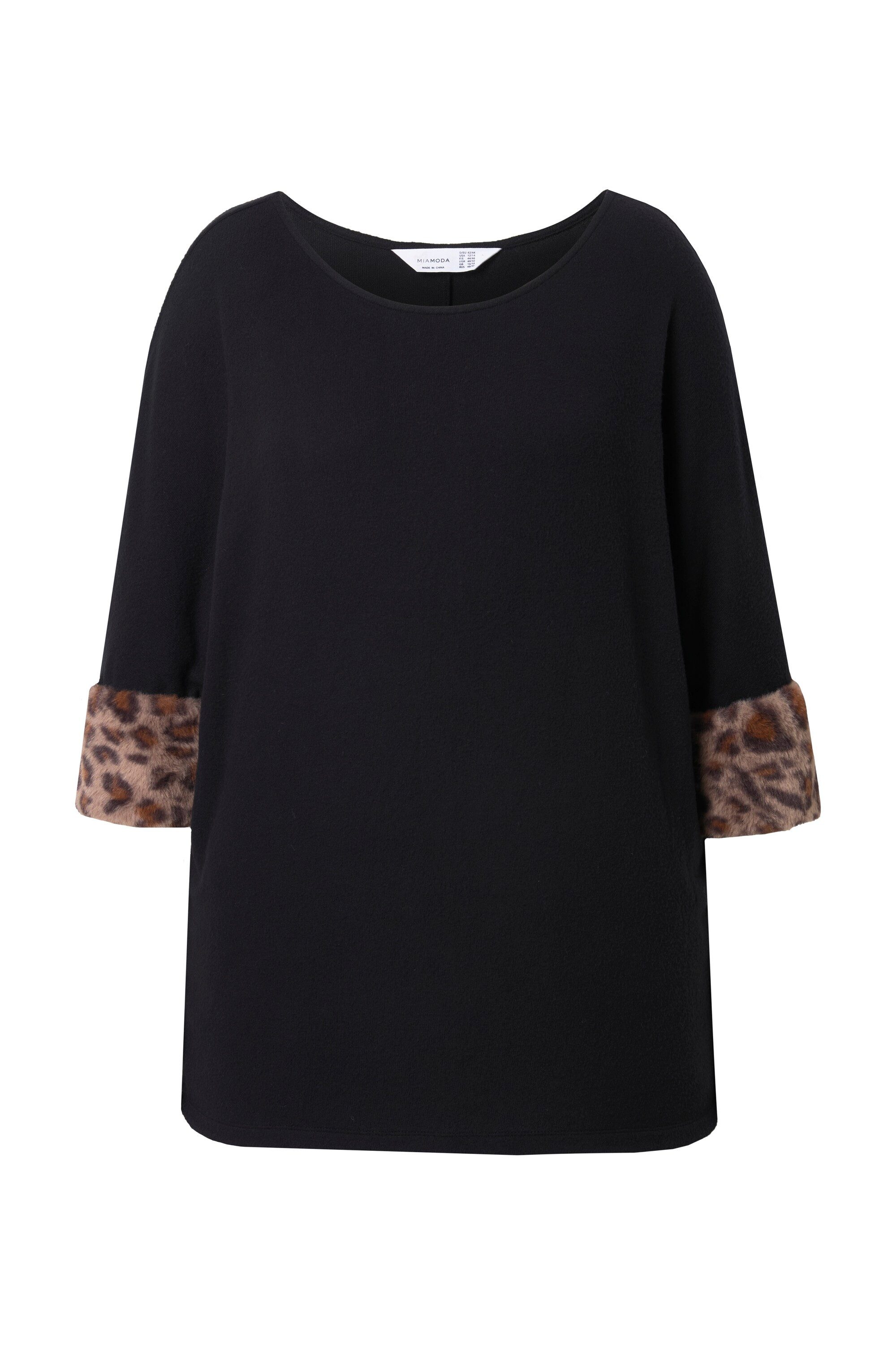 MIAMODA Strickpullover Pullover Fledermausärmel abnehmbarer Kunstfellbesatz günstig online kaufen