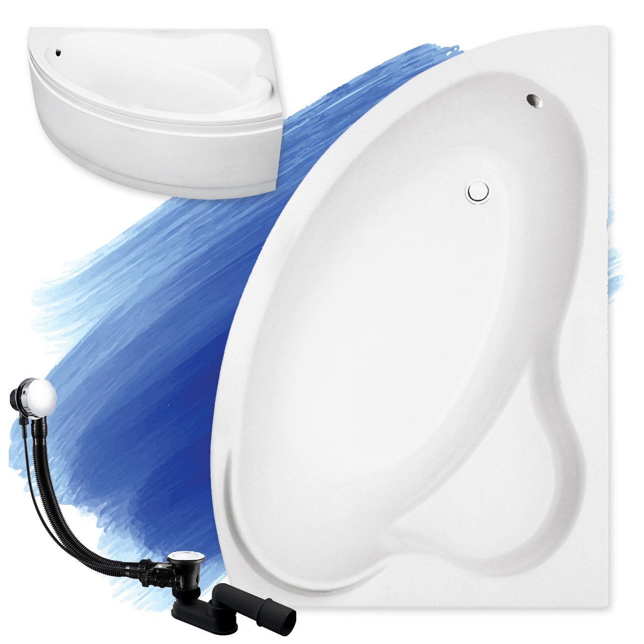 KOLMAN Badewanne Eckbadewanne Ada 160x100, (Links/Rechts), günstig online kaufen
